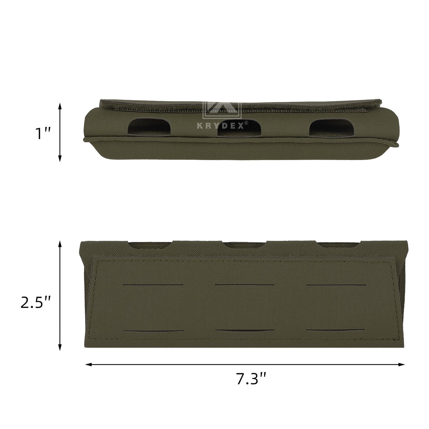 Krydex Tactical Shoulder Pads Soft EVA Cushion for Vest Carrier Chest Rig Slingster Laser Cut  Organizer Fits 2" - 2.5" Strap