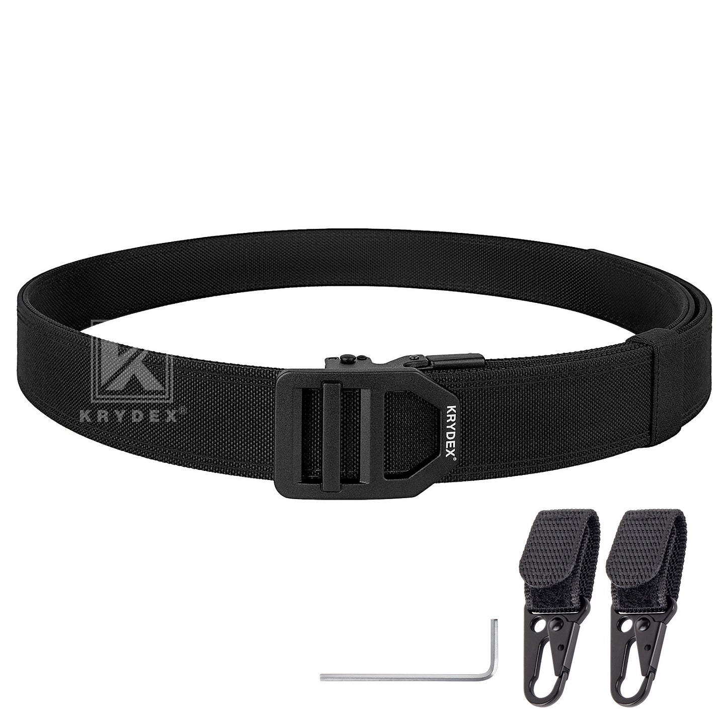 Krydex Tactical Belt 1.5" Heavy Duty EDC Gun Belt Rigid Nylon CCW Belt Quick Release