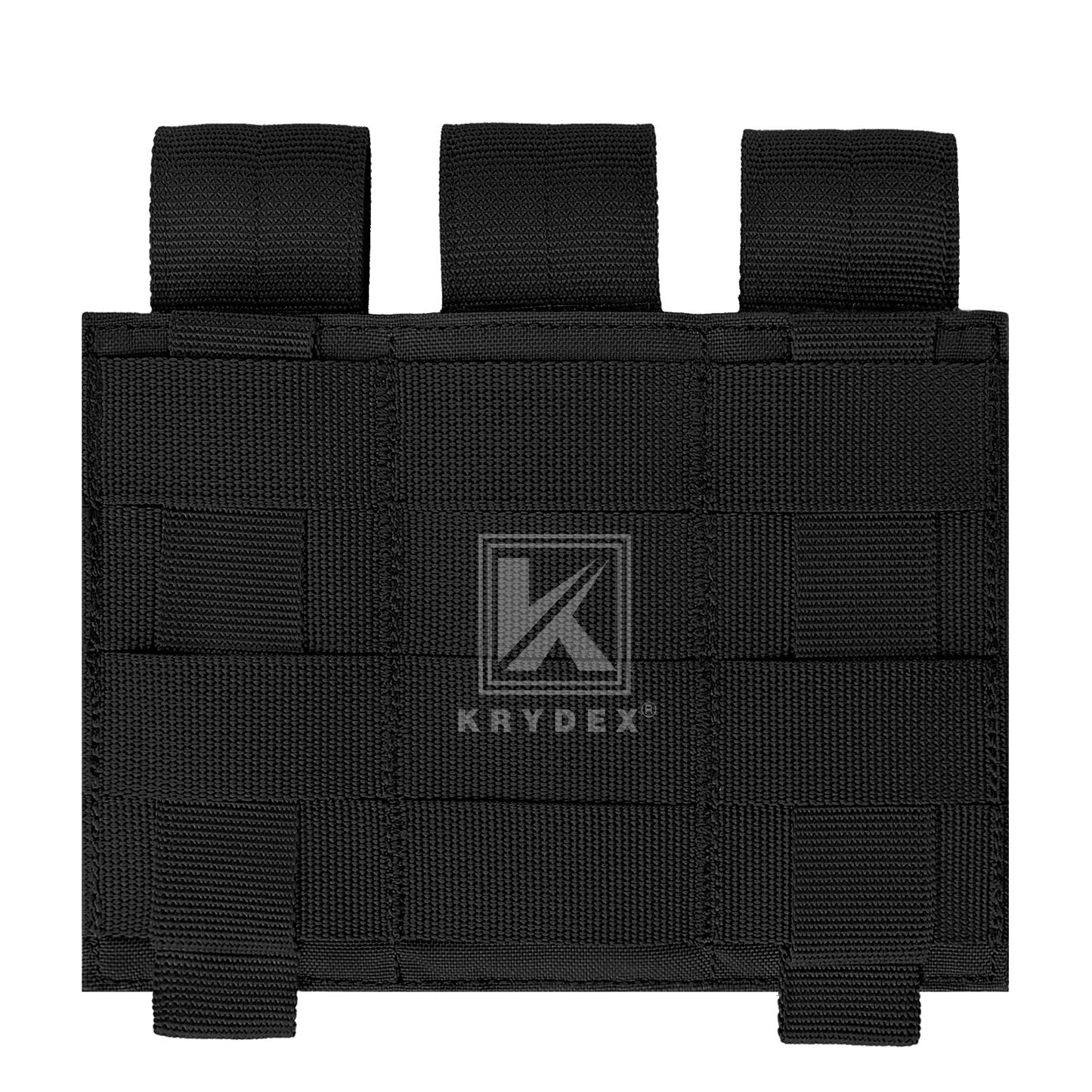 Krydex Tactical 9mm Triple Mag Pouch Modular Single / Double Stack Pistol Magzine Holder MOLLE Compatible