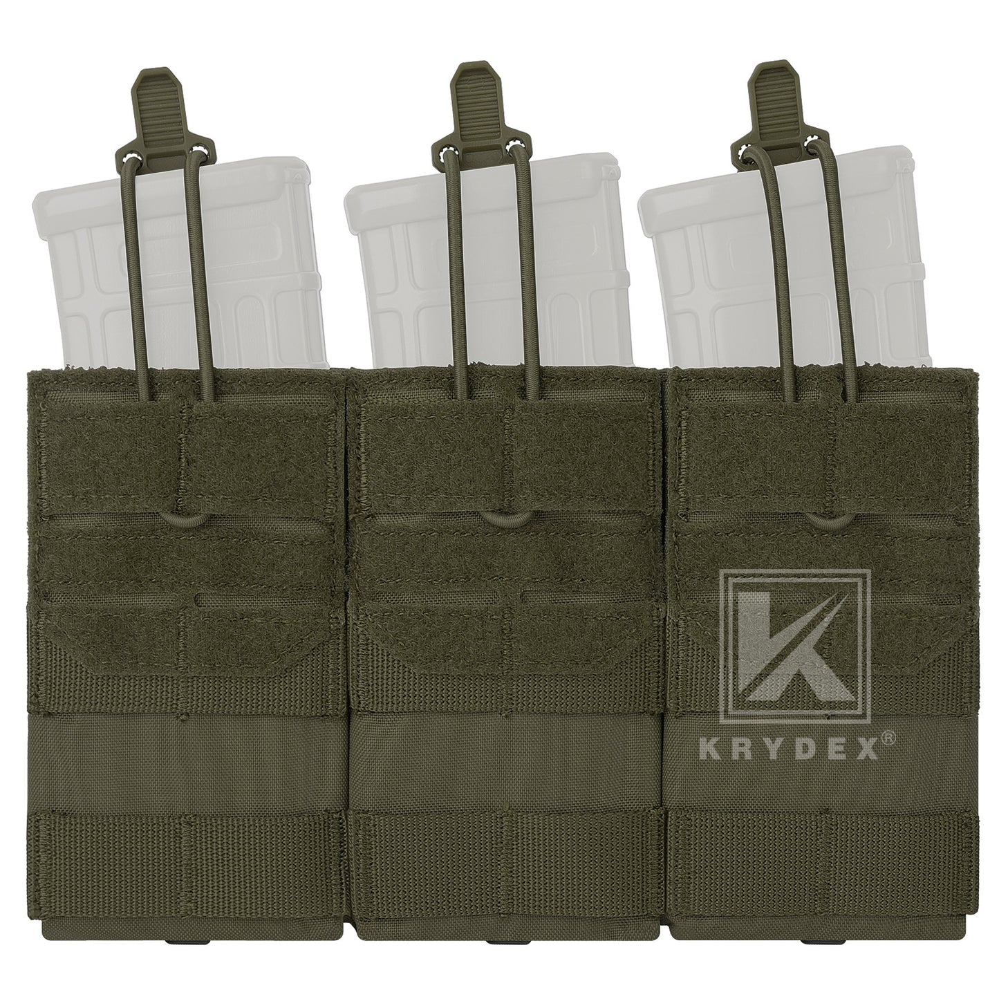 Krydex Tactical 556 Triple Mag Pouch Open Top MOLLE Magazine Holder for M4/M16/AR15 Fast Draw Quick Reload