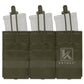 Krydex Tactical 556 Triple Mag Pouch Open Top MOLLE Magazine Holder for M4/M16/AR15 Fast Draw Quick Reload