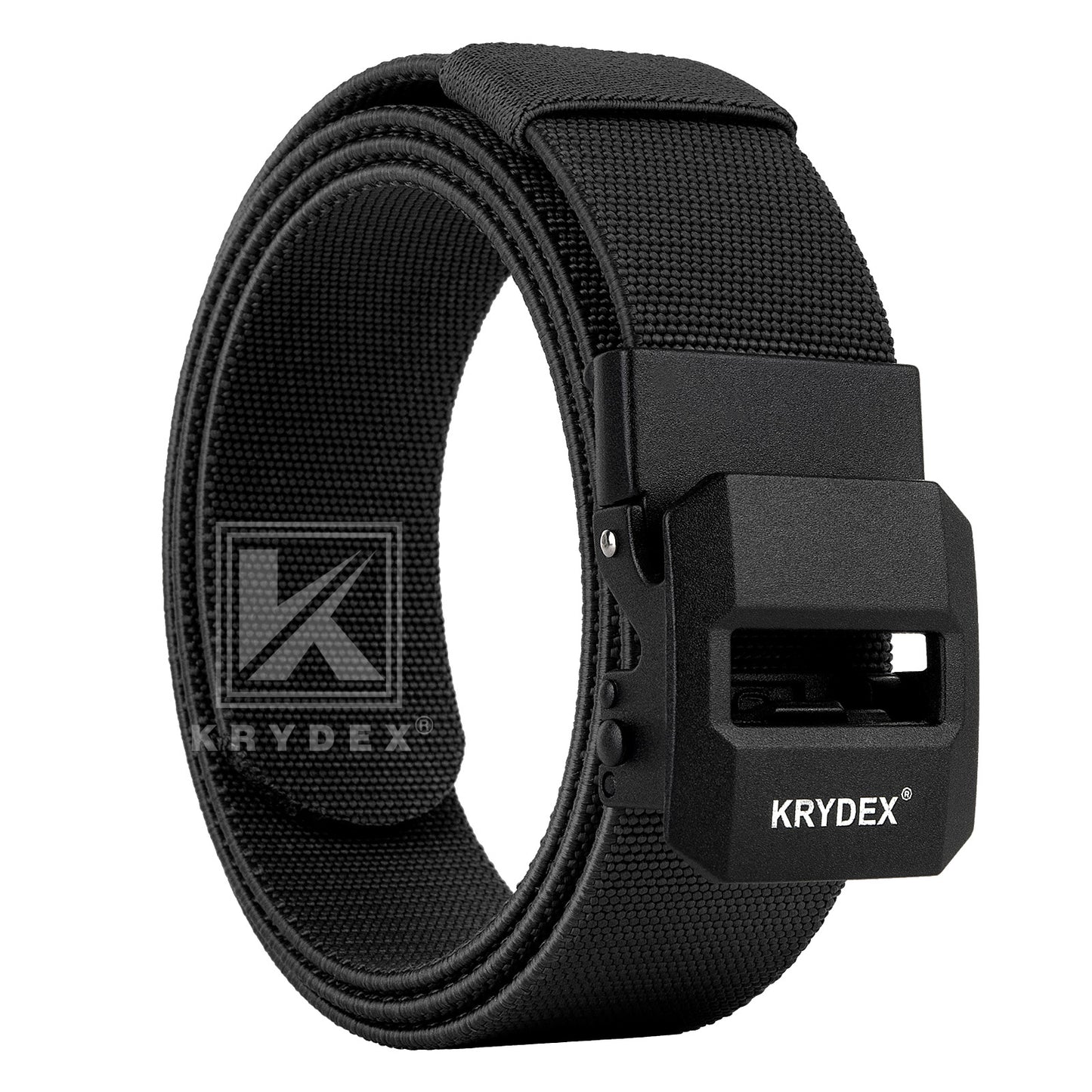 Krydex 1.5" Tactical Belt No Hole Auto-Locking Duty Work Belt Nylon Stretch EDC Belt