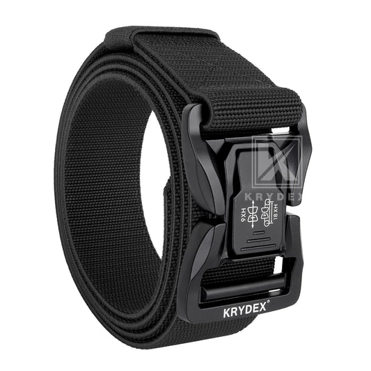 Krydex Tactical Belt 1.5" Stretch Nylon Rigger Belt with Quick Release Buckle Heavy Duty for Work EDC Outdoor Duty Belt