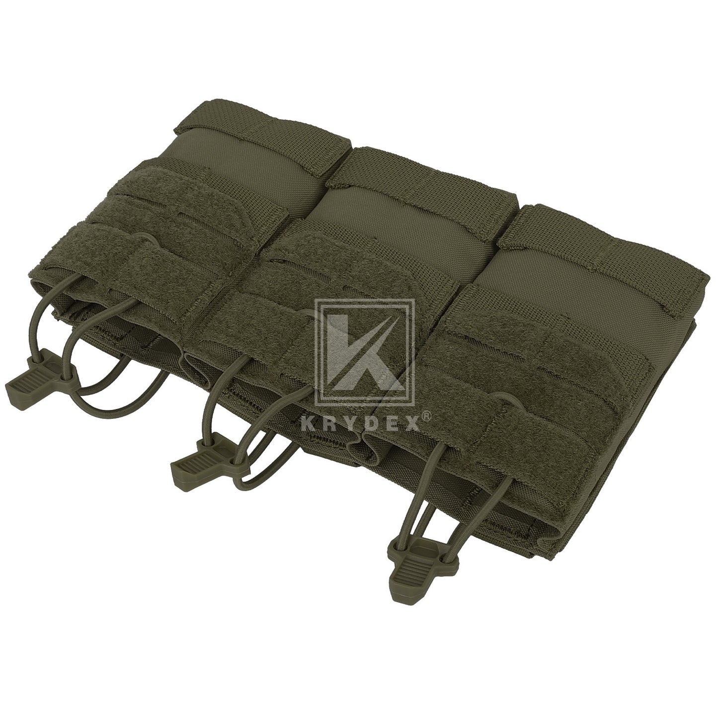 Krydex Tactical 556 Triple Mag Pouch Open Top MOLLE Magazine Holder for M4/M16/AR15 Fast Draw Quick Reload