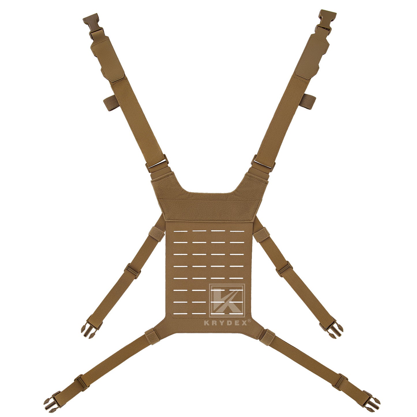 Krydex Tactical Chest Rig Shoulder Strap with Back MOLLE Panel Add-on Loading System