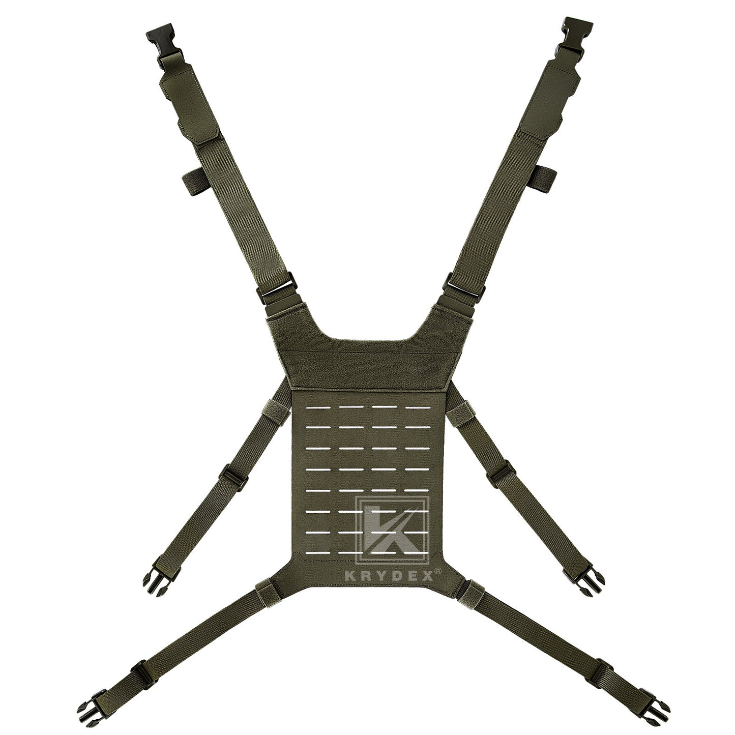 Krydex Tactical Chest Rig Shoulder Strap with Back MOLLE Panel Add-on Loading System