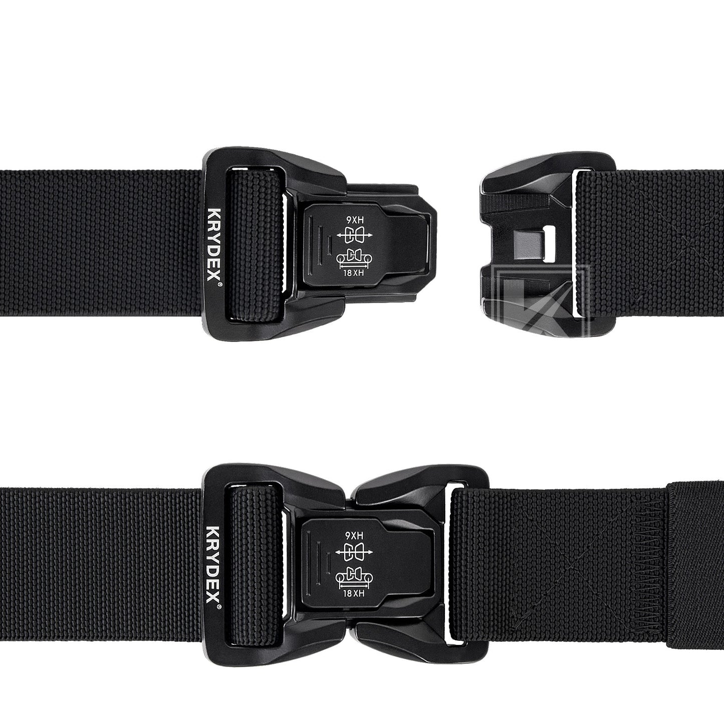 Krydex Tactical Belt 1.5" Stretch Nylon Rigger Belt with Quick Release Buckle Heavy Duty for Work EDC Outdoor Duty Belt