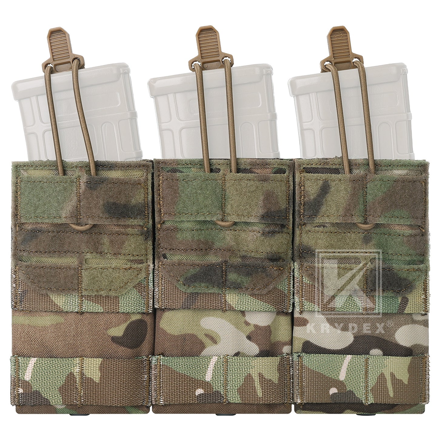 Krydex Tactical 556 Triple Mag Pouch Open Top MOLLE Magazine Holder for M4/M16/AR15 Fast Draw Quick Reload