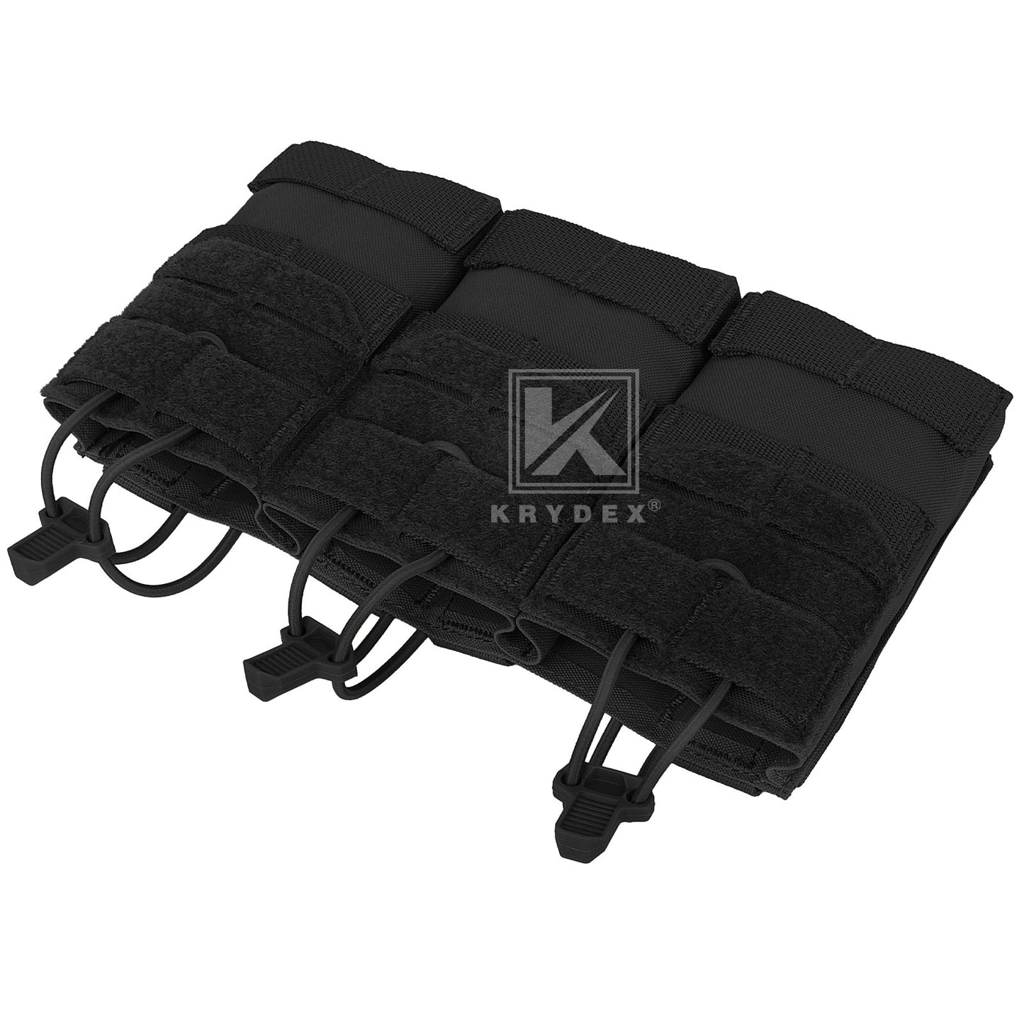 Krydex Tactical 556 Triple Mag Pouch Open Top MOLLE Magazine Holder for M4/M16/AR15 Fast Draw Quick Reload