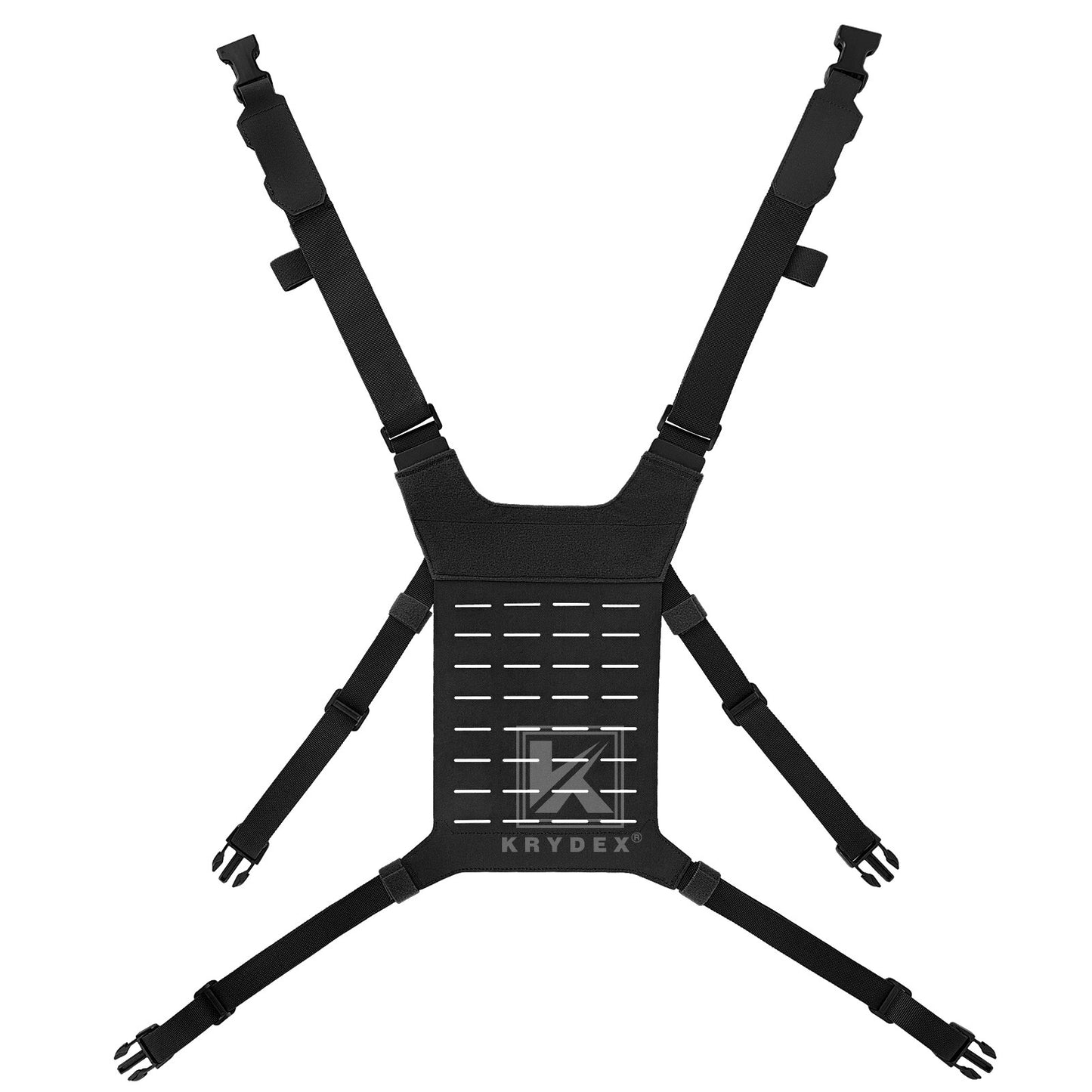 Krydex Tactical Chest Rig Shoulder Strap with Back MOLLE Panel Add-on Loading System