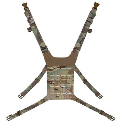 Krydex Tactical Chest Rig Shoulder Strap with Back MOLLE Panel Add-on Loading System