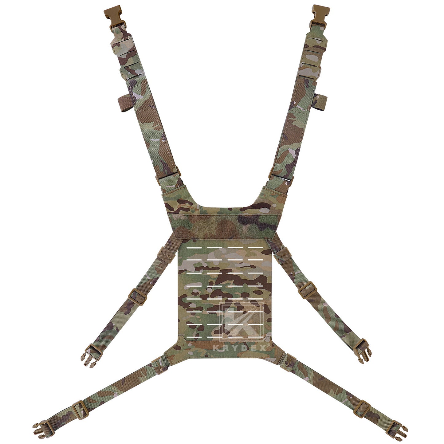 Krydex Tactical Chest Rig Shoulder Strap with Back MOLLE Panel Add-on Loading System