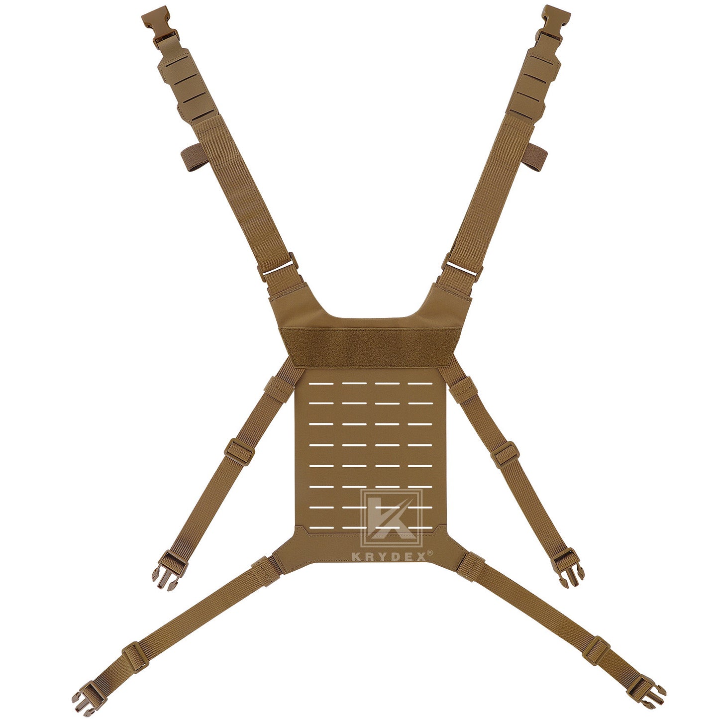 Krydex Tactical Chest Rig Shoulder Strap with Back MOLLE Panel Add-on Loading System