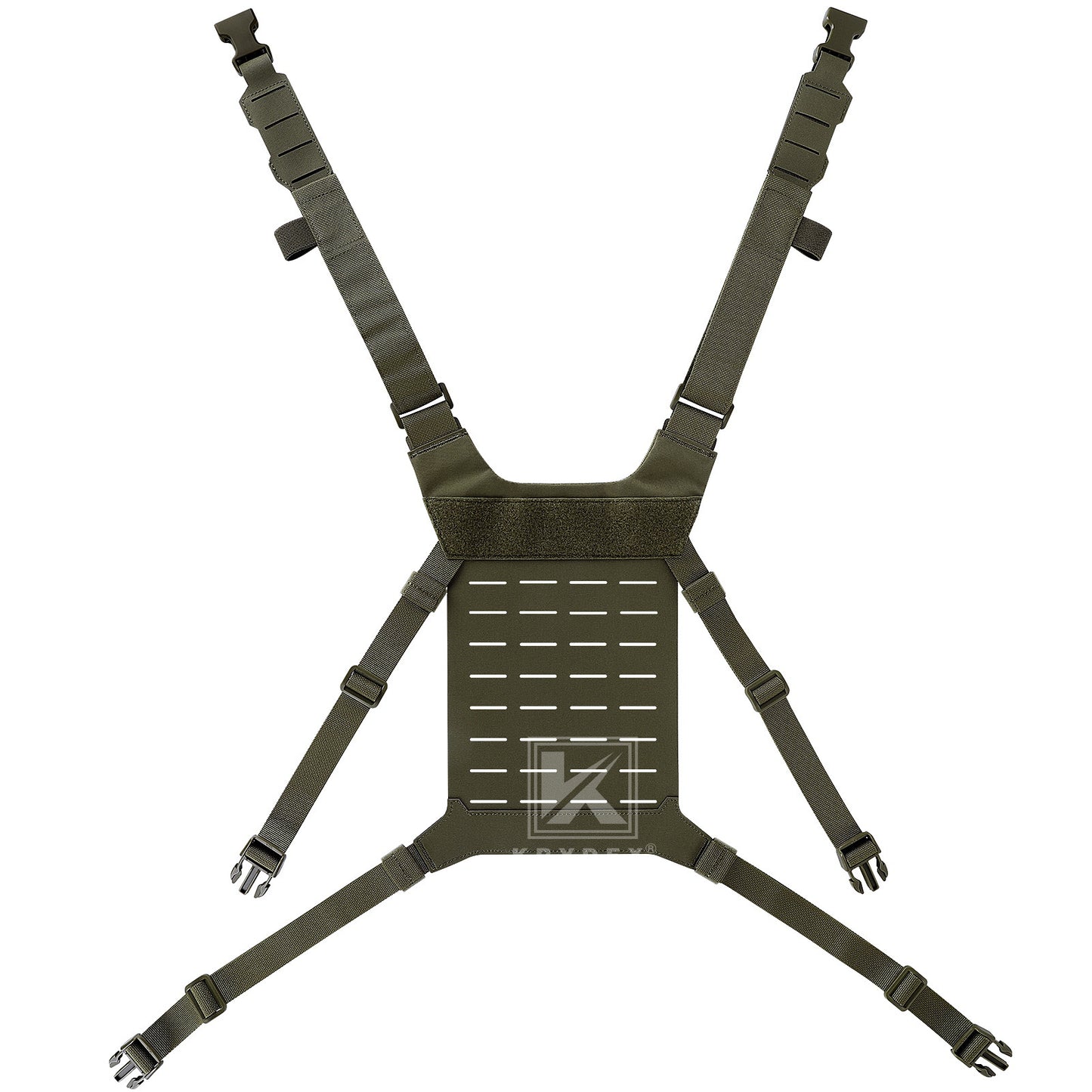 Krydex Tactical Chest Rig Shoulder Strap with Back MOLLE Panel Add-on Loading System