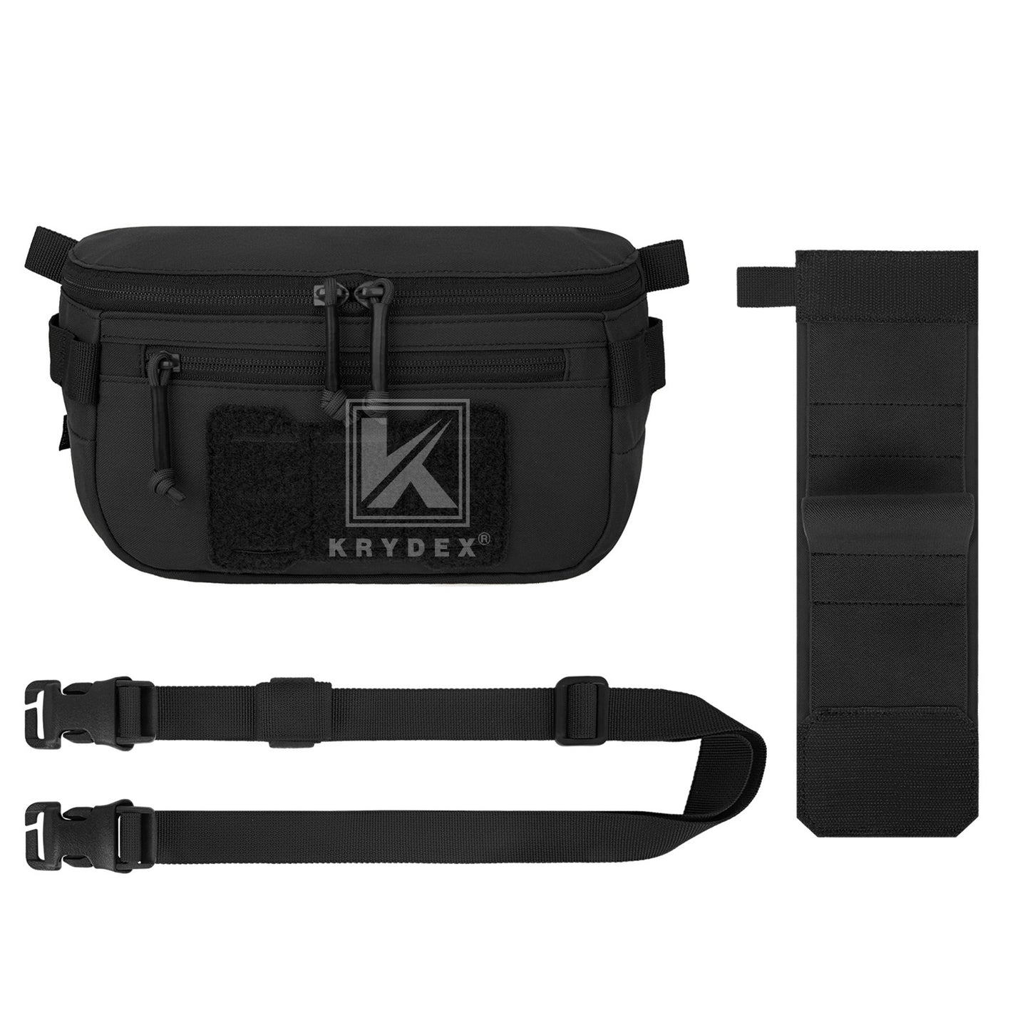 Krydex Tactical Hanger Pouch 3-in-1 Convertible Dangler Carrier Drop Pouch Multi-Function Sling Bag/Waist Fanny Pack/Lower Abdominal Pouch for Plate Carrier