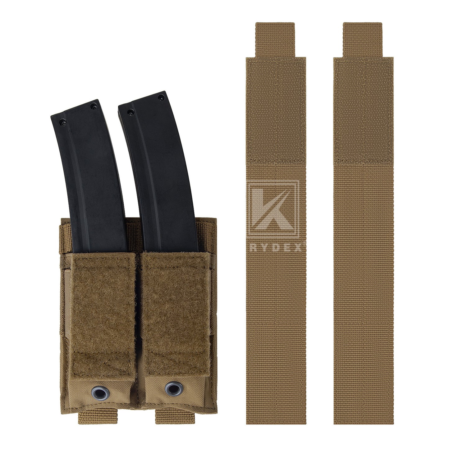 Krydex Tactical 9mm Double Mag Pouch Modular Single / Double Stack Pistol Magzine Holder MOLLE Compatible