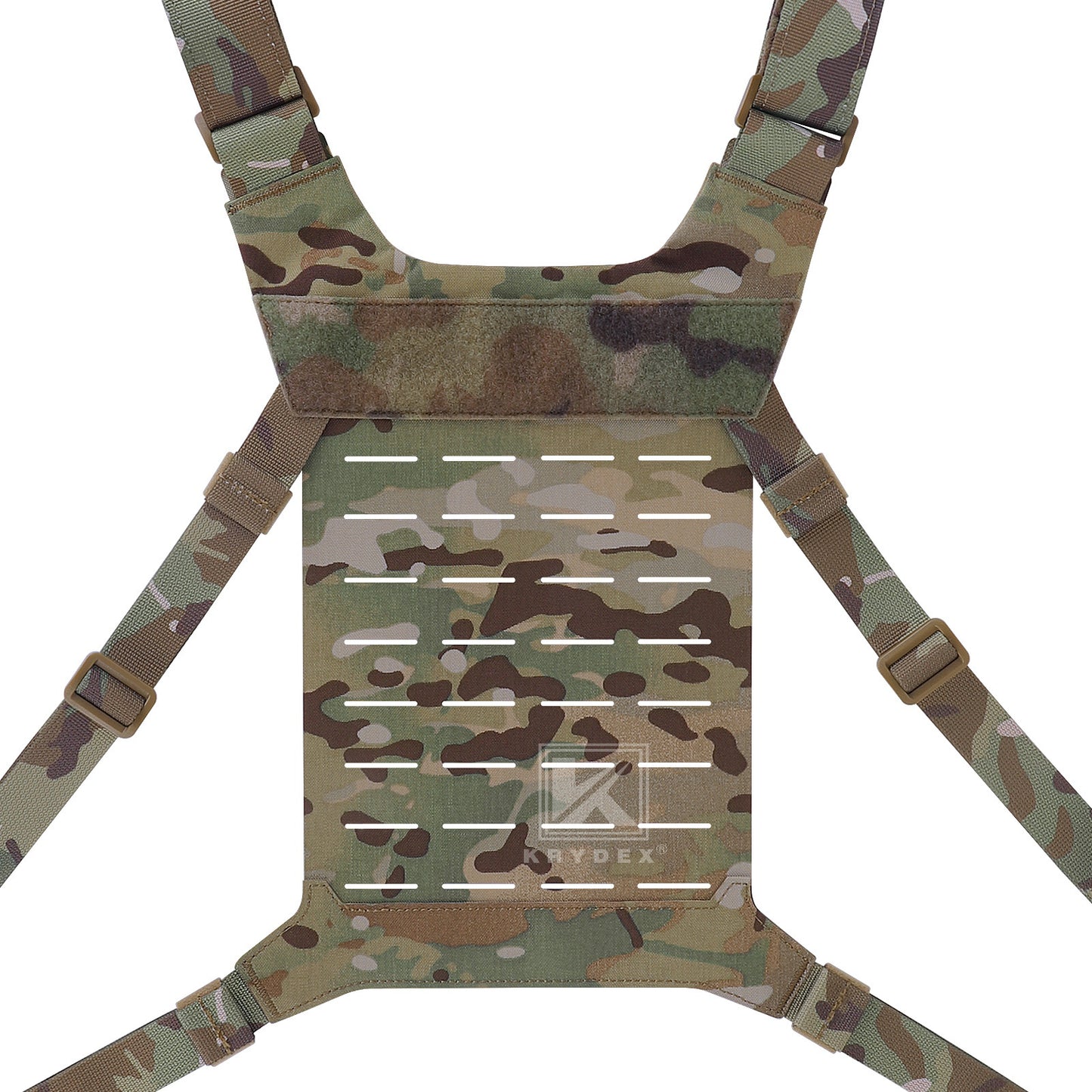 Krydex Tactical Chest Rig Shoulder Strap with Back MOLLE Panel Add-on Loading System