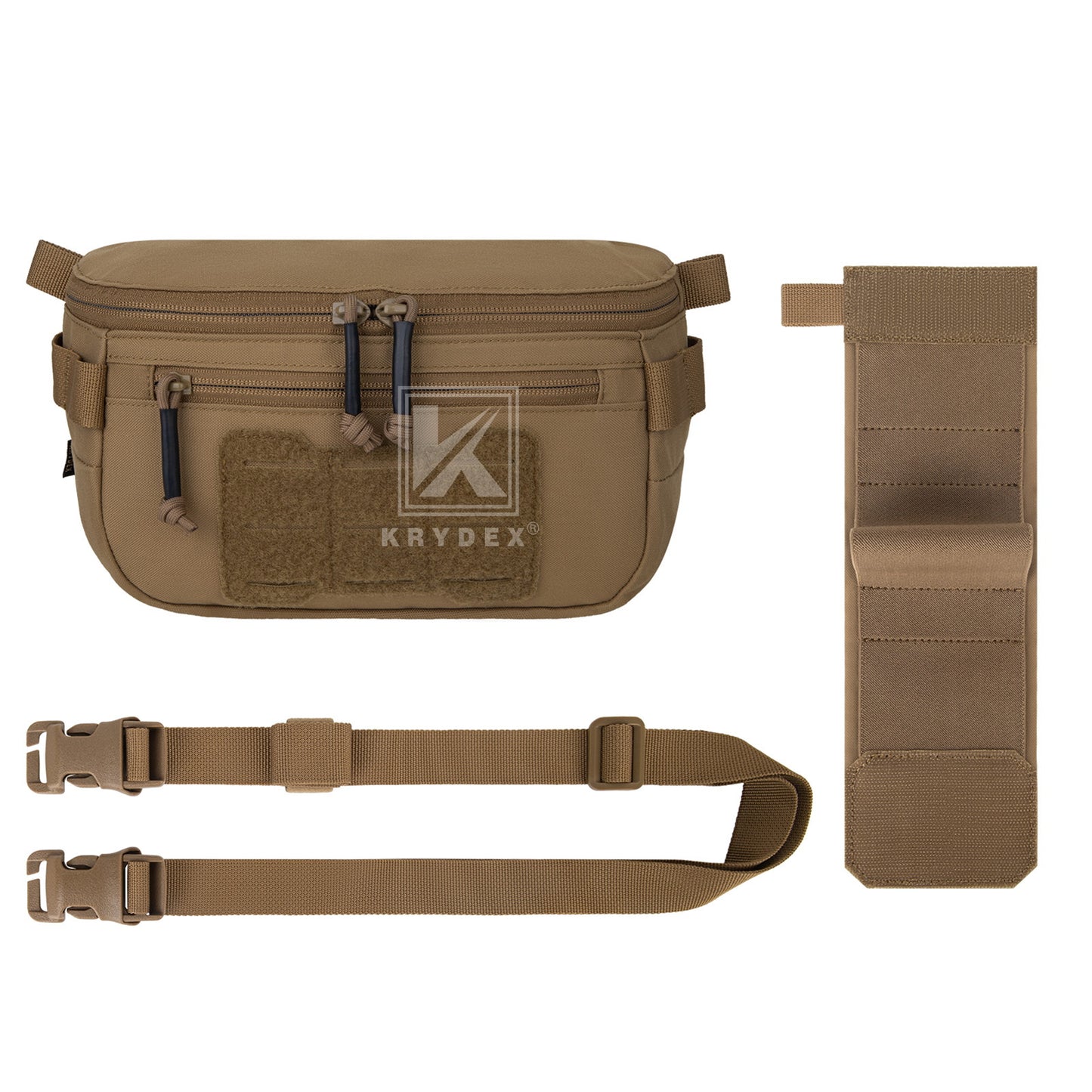 Krydex Tactical Hanger Pouch 3-in-1 Convertible Dangler Carrier Drop Pouch Multi-Function Sling Bag/Waist Fanny Pack/Lower Abdominal Pouch for Plate Carrier