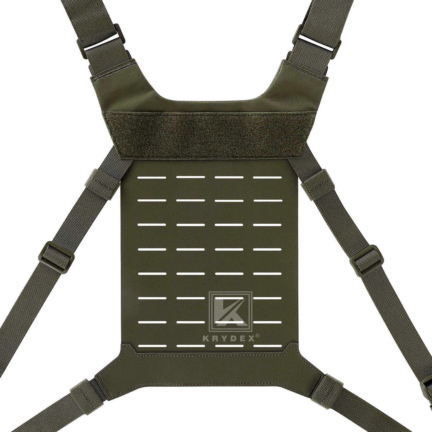 Krydex Tactical Chest Rig Shoulder Strap with Back MOLLE Panel Add-on Loading System