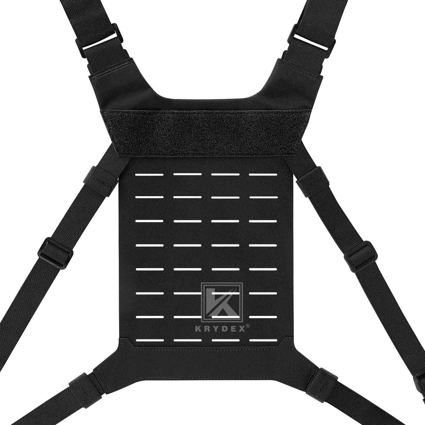 Krydex Tactical Chest Rig Shoulder Strap with Back MOLLE Panel Add-on Loading System