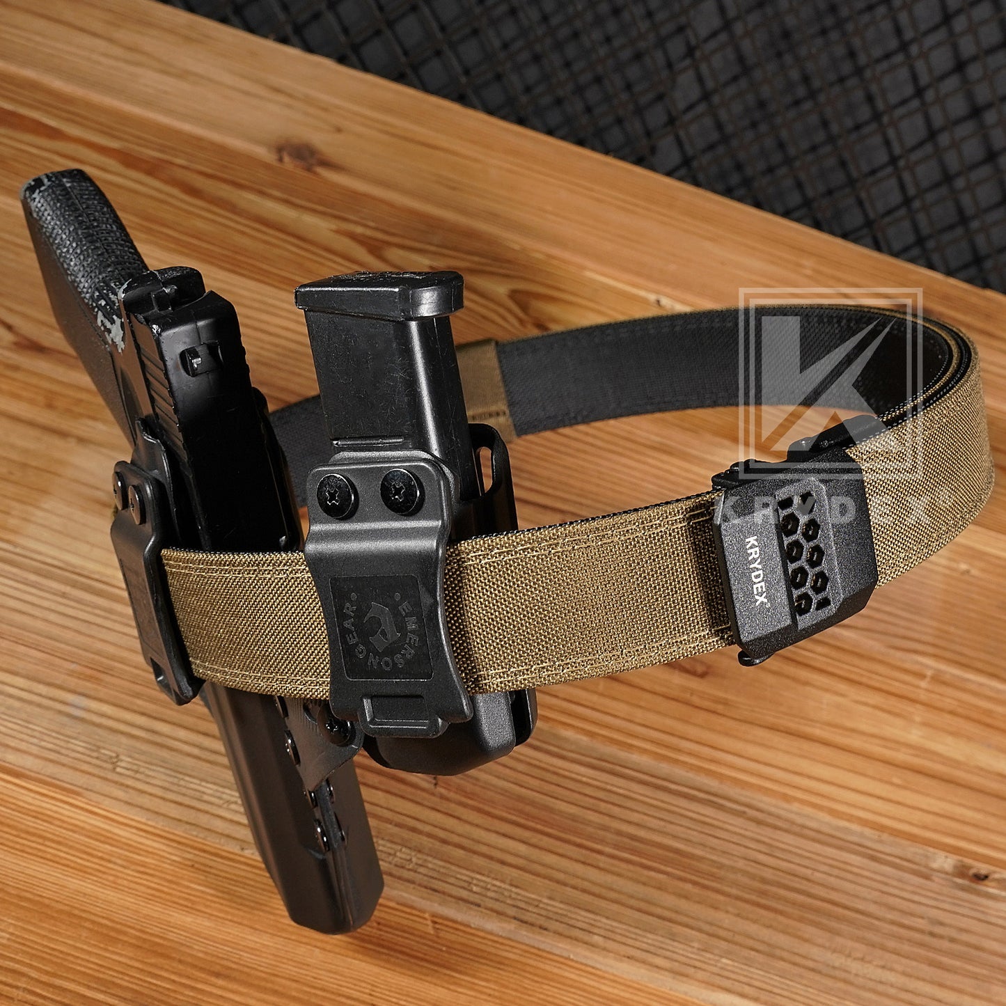 Krydex Tactical Belt 1.5" Heavy Duty EDC Gun Belt Rigid Nylon CCW Belt Quick Release No Sag Belt