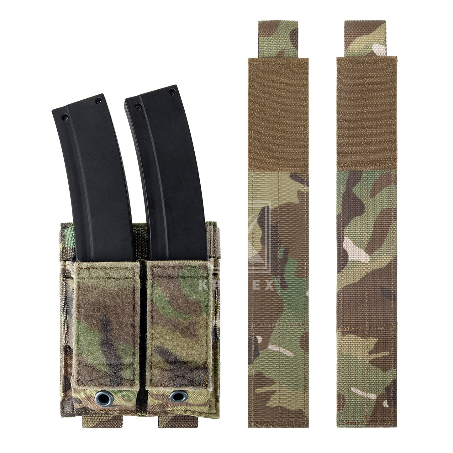 Krydex Tactical 9mm Double Mag Pouch Modular Single / Double Stack Pistol Magzine Holder MOLLE Compatible