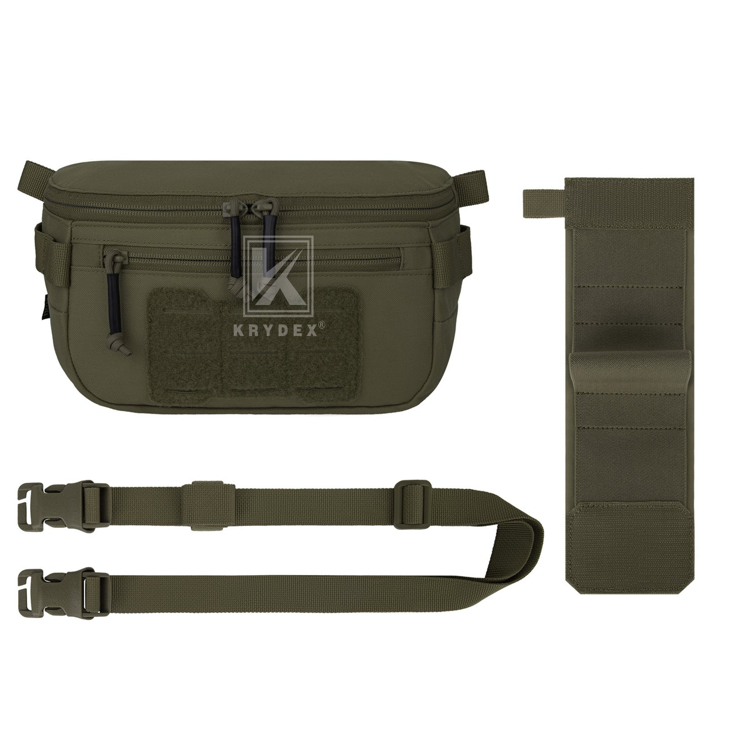 Krydex Tactical Hanger Pouch 3-in-1 Convertible Dangler Carrier Drop Pouch Multi-Function Sling Bag/Waist Fanny Pack/Lower Abdominal Pouch for Plate Carrier