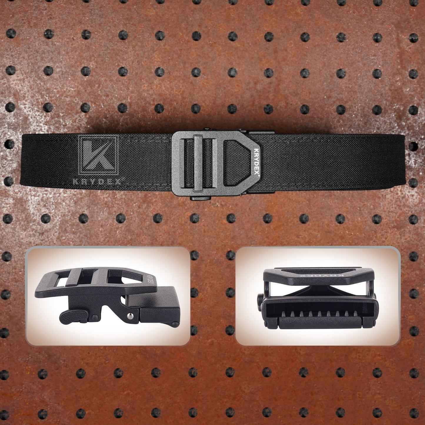 Krydex Tactical Belt 1.5" Heavy Duty EDC Gun Belt Rigid Nylon CCW Belt Quick Release