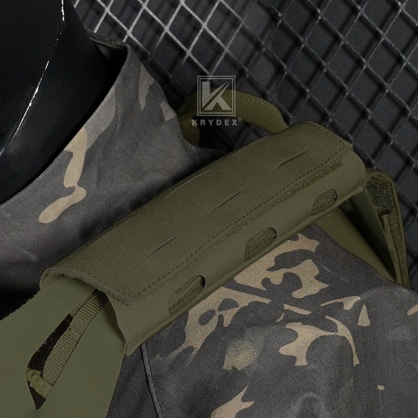 Krydex Tactical Shoulder Pads Soft EVA Cushion for Vest Carrier Chest Rig Slingster Laser Cut  Organizer Fits 2" - 2.5" Strap
