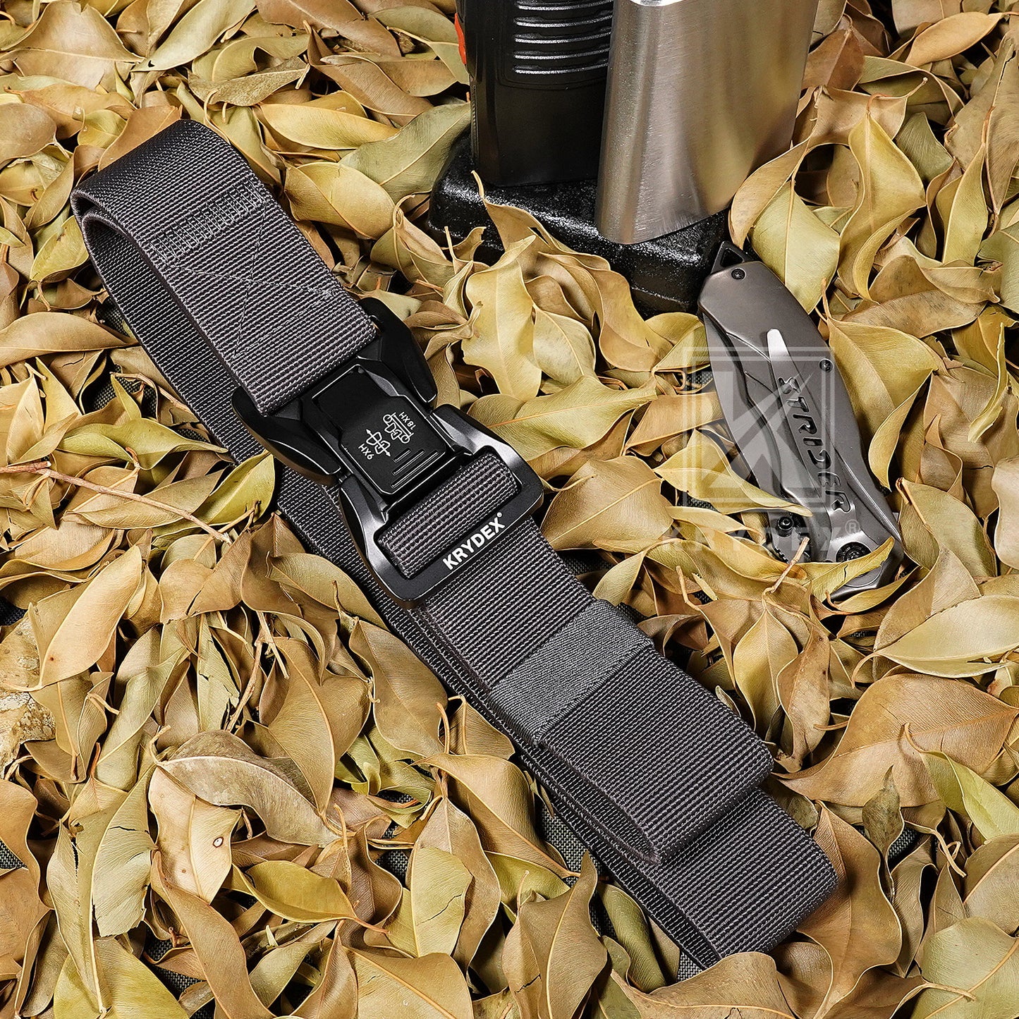 Krydex Tactical Belt 1.5" Stretch Nylon Rigger Belt with Quick Release Buckle Heavy Duty for Work EDC Outdoor Duty Belt