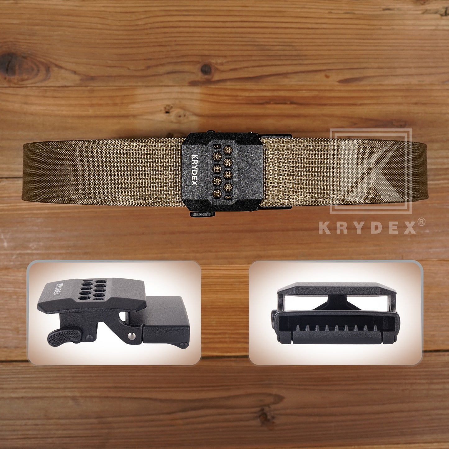 Krydex Tactical Belt 1.5" Heavy Duty EDC Gun Belt Rigid Nylon CCW Belt Quick Release No Sag Belt