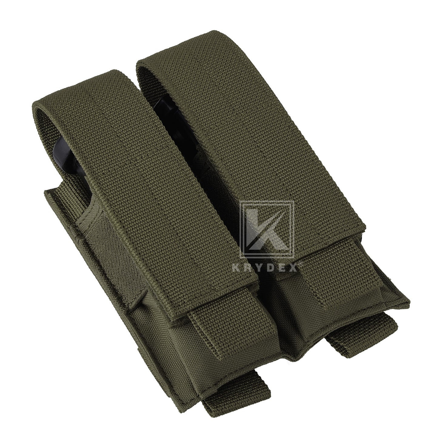 Krydex Tactical 9mm Double Mag Pouch Modular Single / Double Stack Pistol Magzine Holder MOLLE Compatible