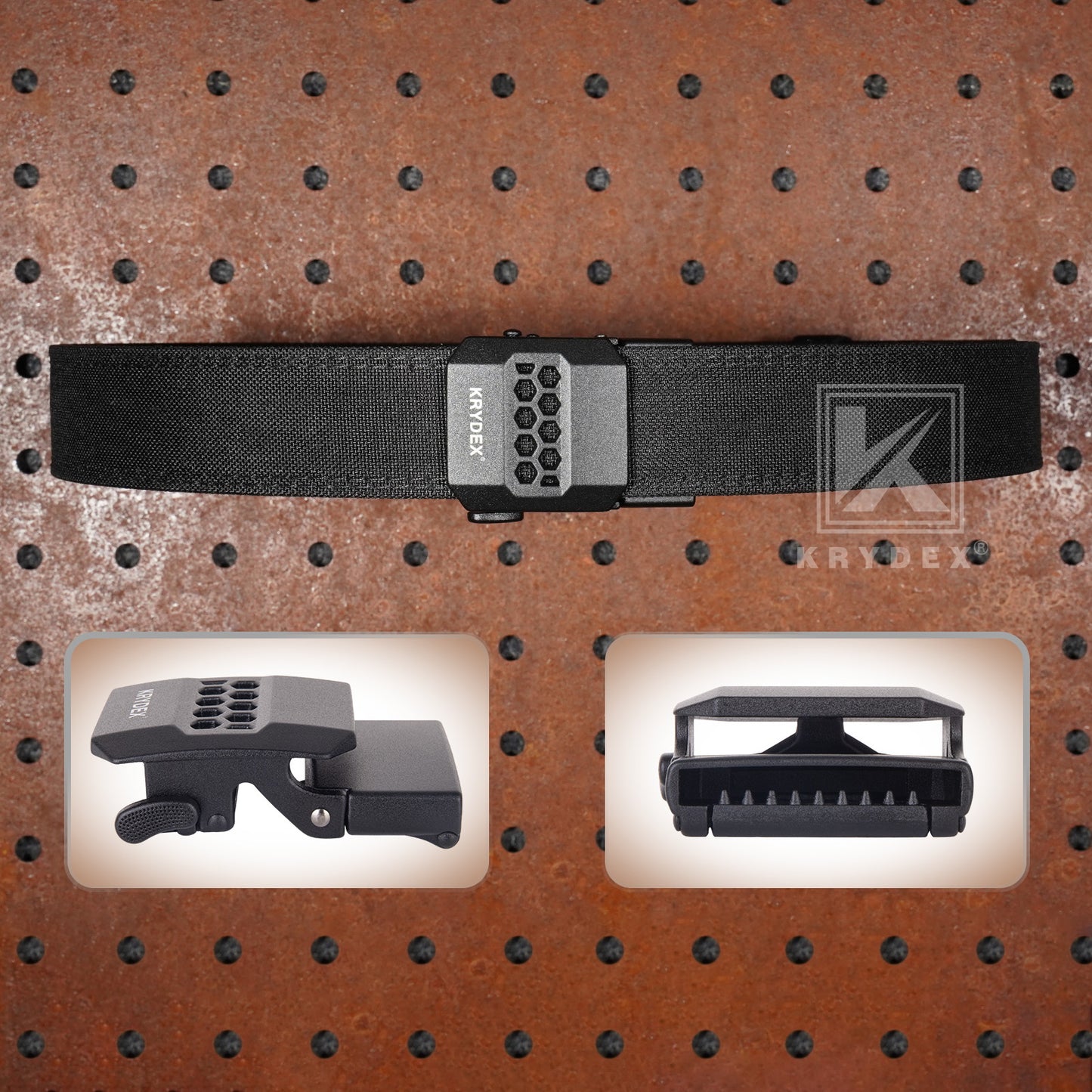 Krydex Tactical Belt 1.5" Heavy Duty EDC Gun Belt Rigid Nylon CCW Belt Quick Release No Sag Belt
