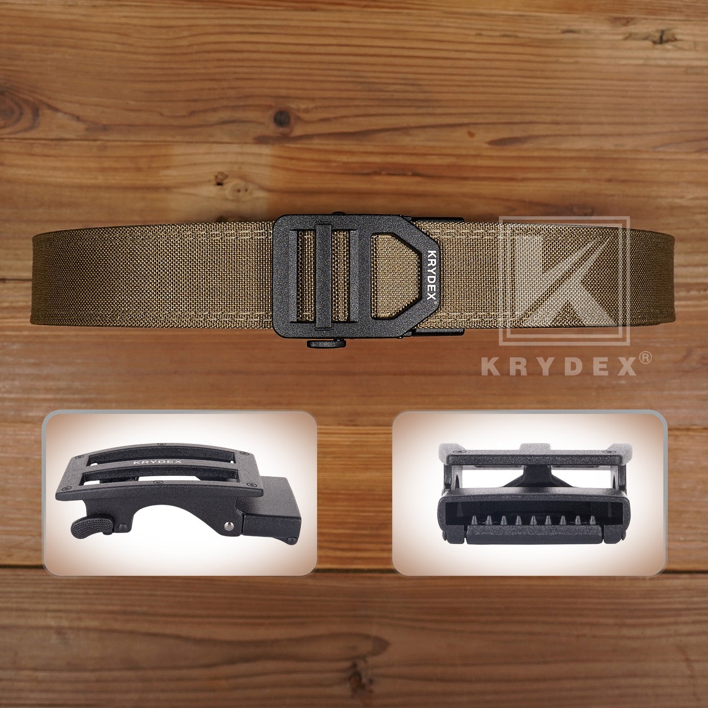 Krydex Tactical 1.5" Heavy Duty EDC Gun Belt Rigid Nylon Easy-on Adjustable Belt for Men