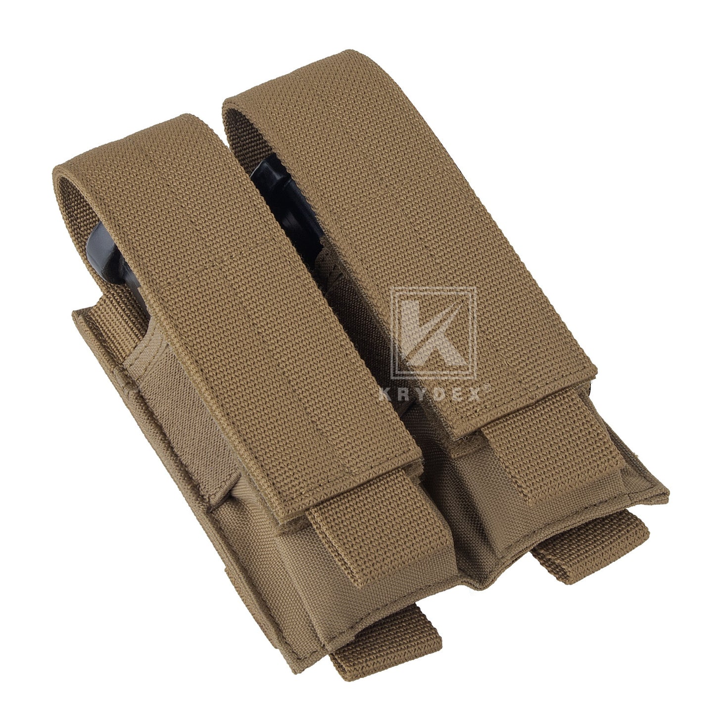 Krydex Tactical 9mm Double Mag Pouch Modular Single / Double Stack Pistol Magzine Holder MOLLE Compatible