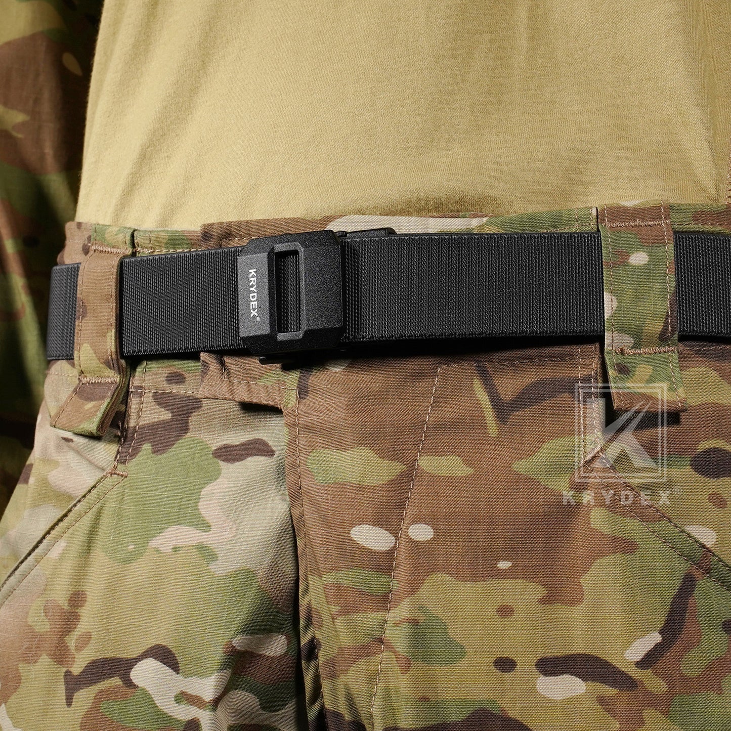Krydex 1.5" Tactical Belt No Hole Auto-Locking Duty Work Belt Nylon Stretch EDC Belt