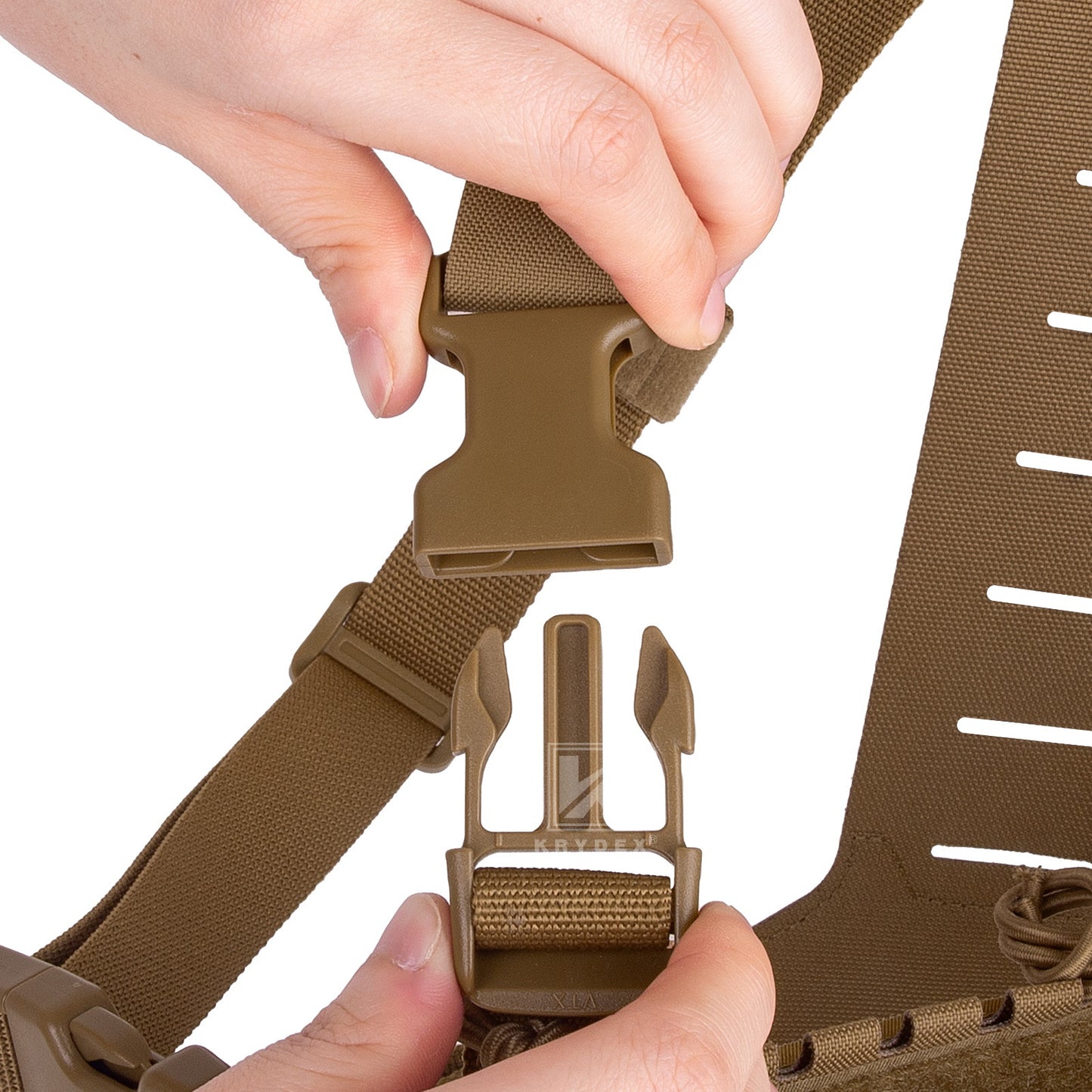 Krydex Tactical Chest Rig Shoulder Strap with Back MOLLE Panel Add-on Loading System