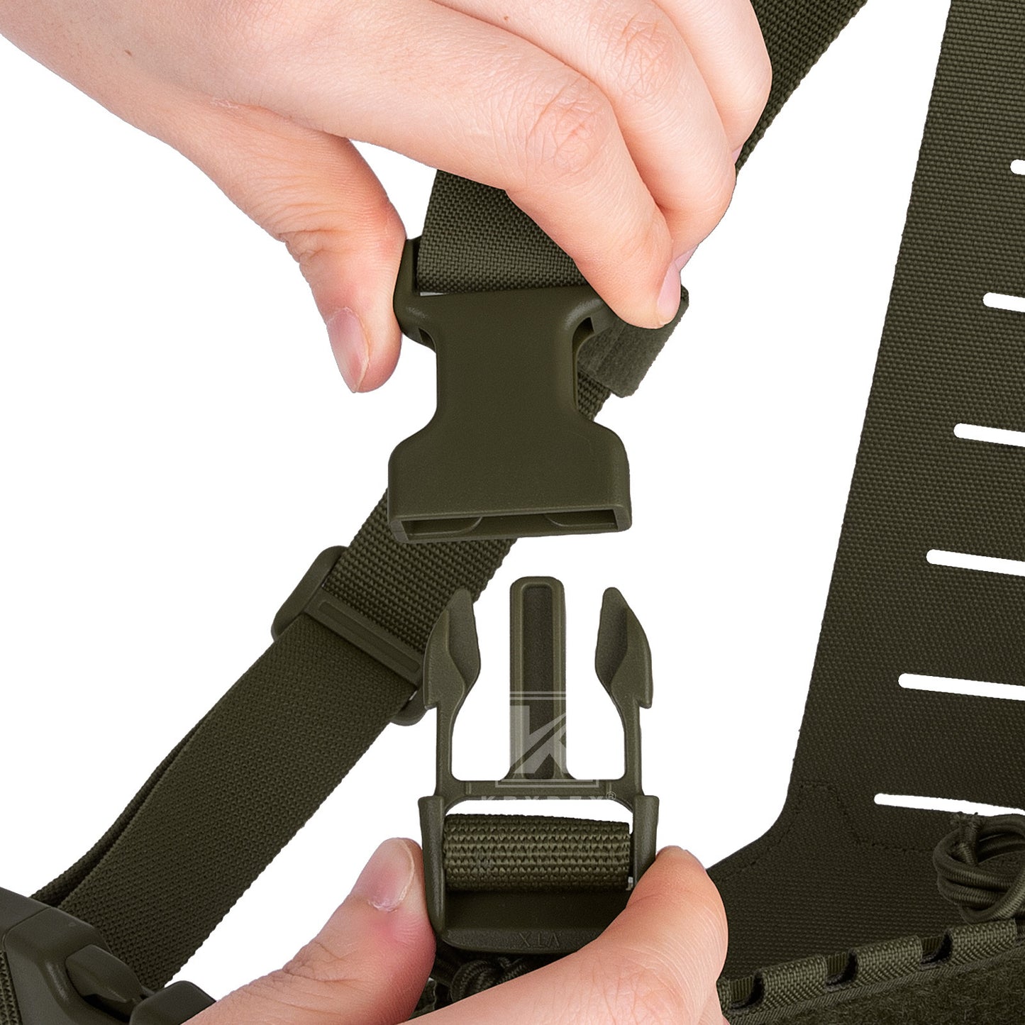 Krydex Tactical Chest Rig Shoulder Strap with Back MOLLE Panel Add-on Loading System