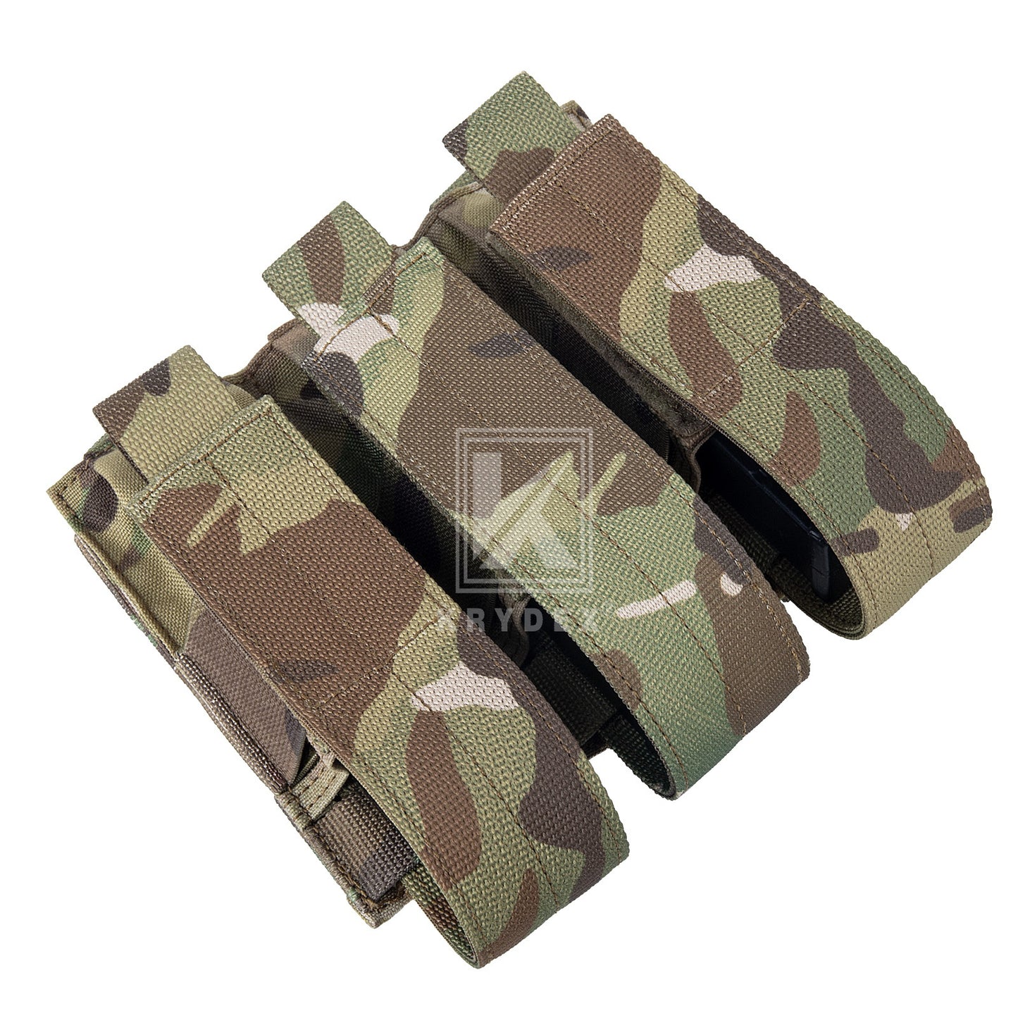 Krydex Tactical 9mm Triple Mag Pouch Modular Single / Double Stack Pistol Magzine Holder MOLLE Compatible