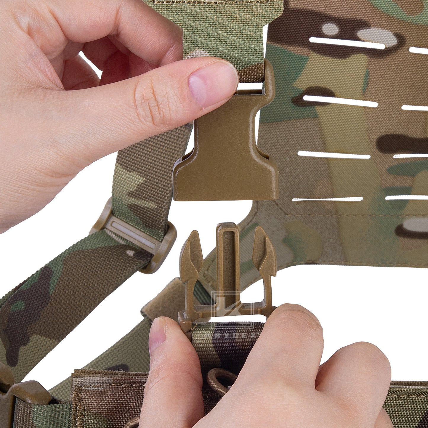 Krydex Tactical Chest Rig Shoulder Strap with Back MOLLE Panel Add-on Loading System