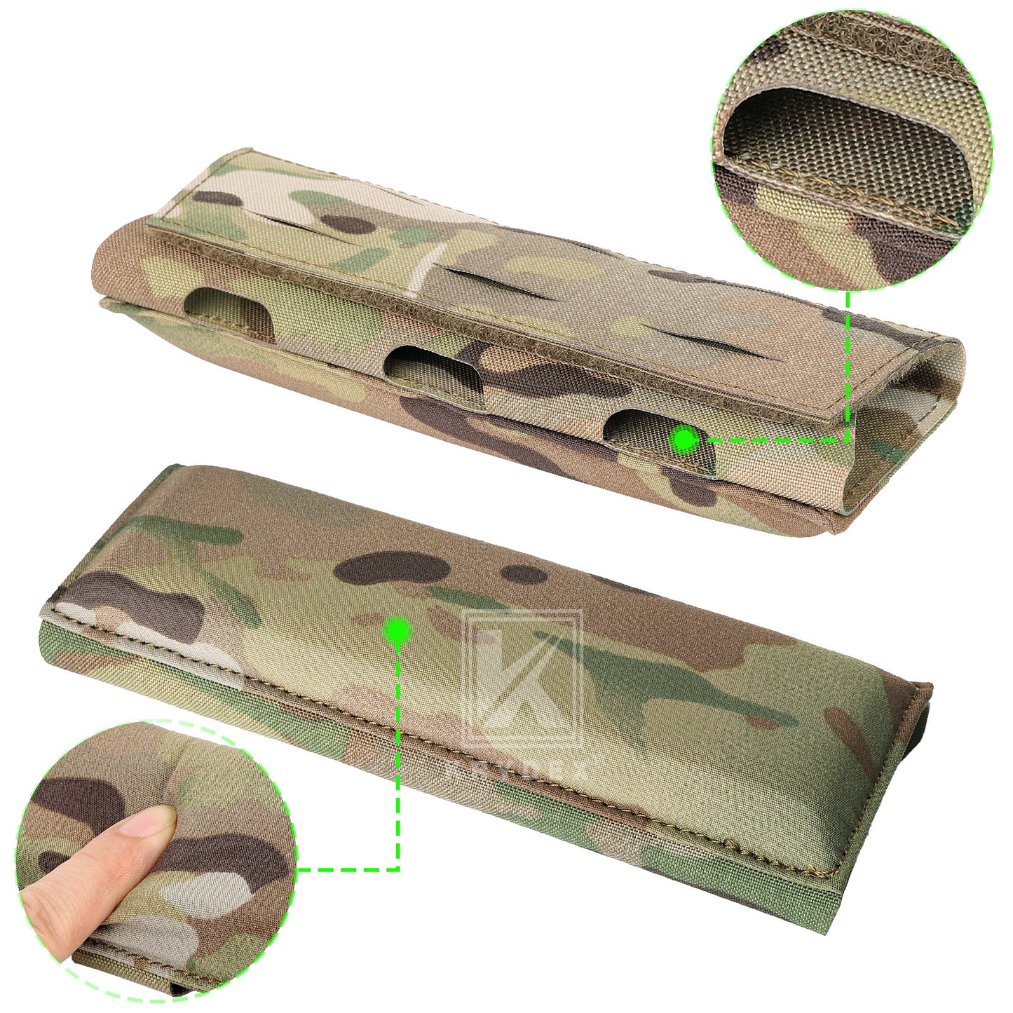 Krydex Tactical Shoulder Pads Soft EVA Cushion for Vest Carrier Chest Rig Slingster Laser Cut  Organizer Fits 2" - 2.5" Strap
