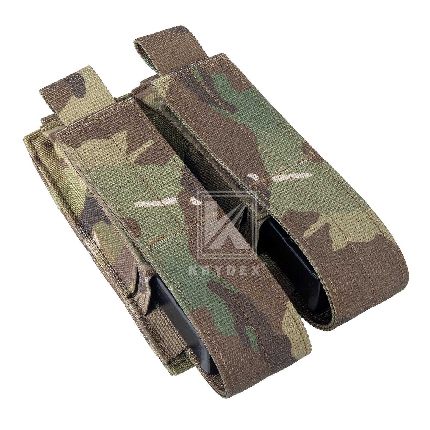 Krydex Tactical 9mm Double Mag Pouch Modular Single / Double Stack Pistol Magzine Holder MOLLE Compatible