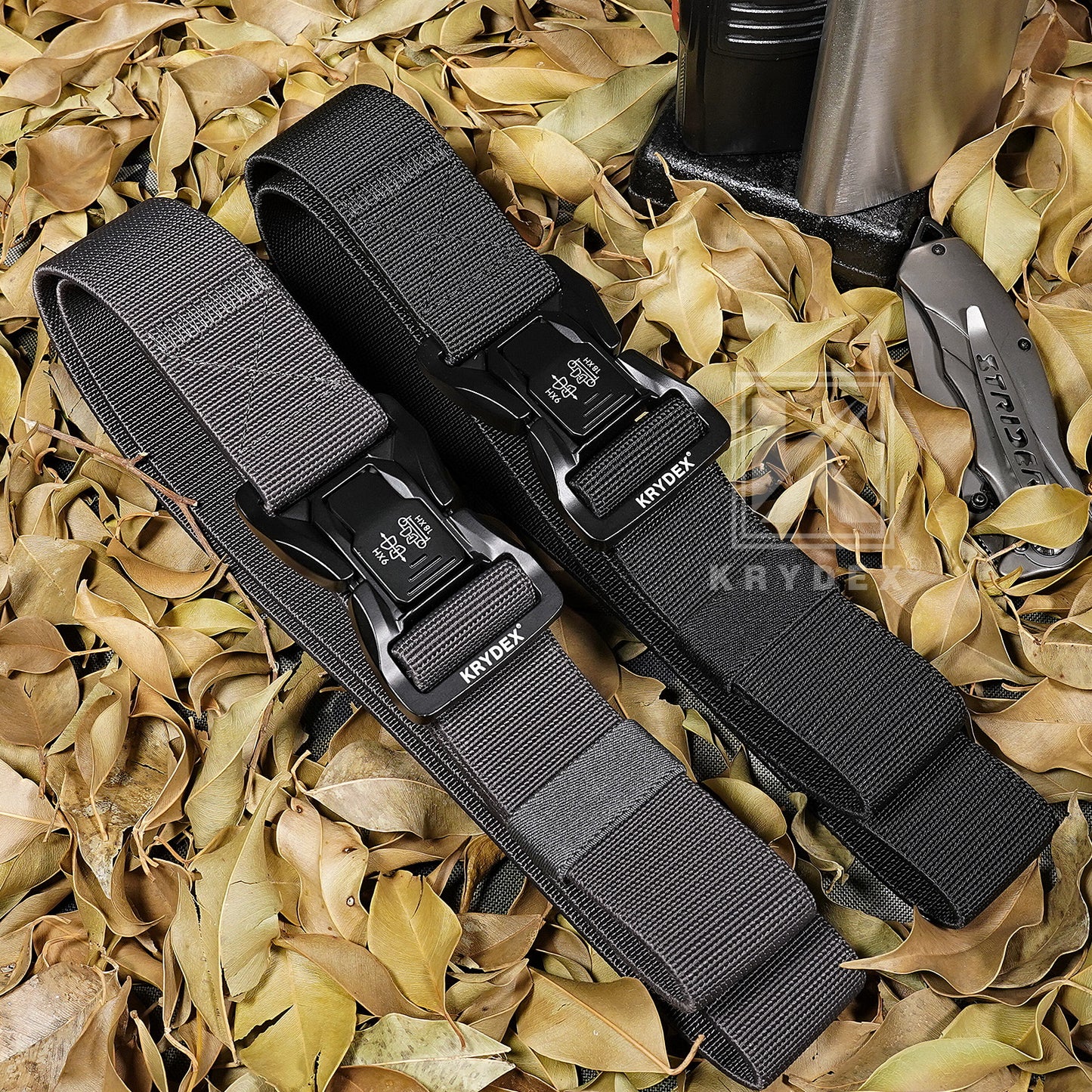 Krydex Tactical Belt 1.5" Stretch Nylon Rigger Belt with Quick Release Buckle Heavy Duty for Work EDC Outdoor Duty Belt