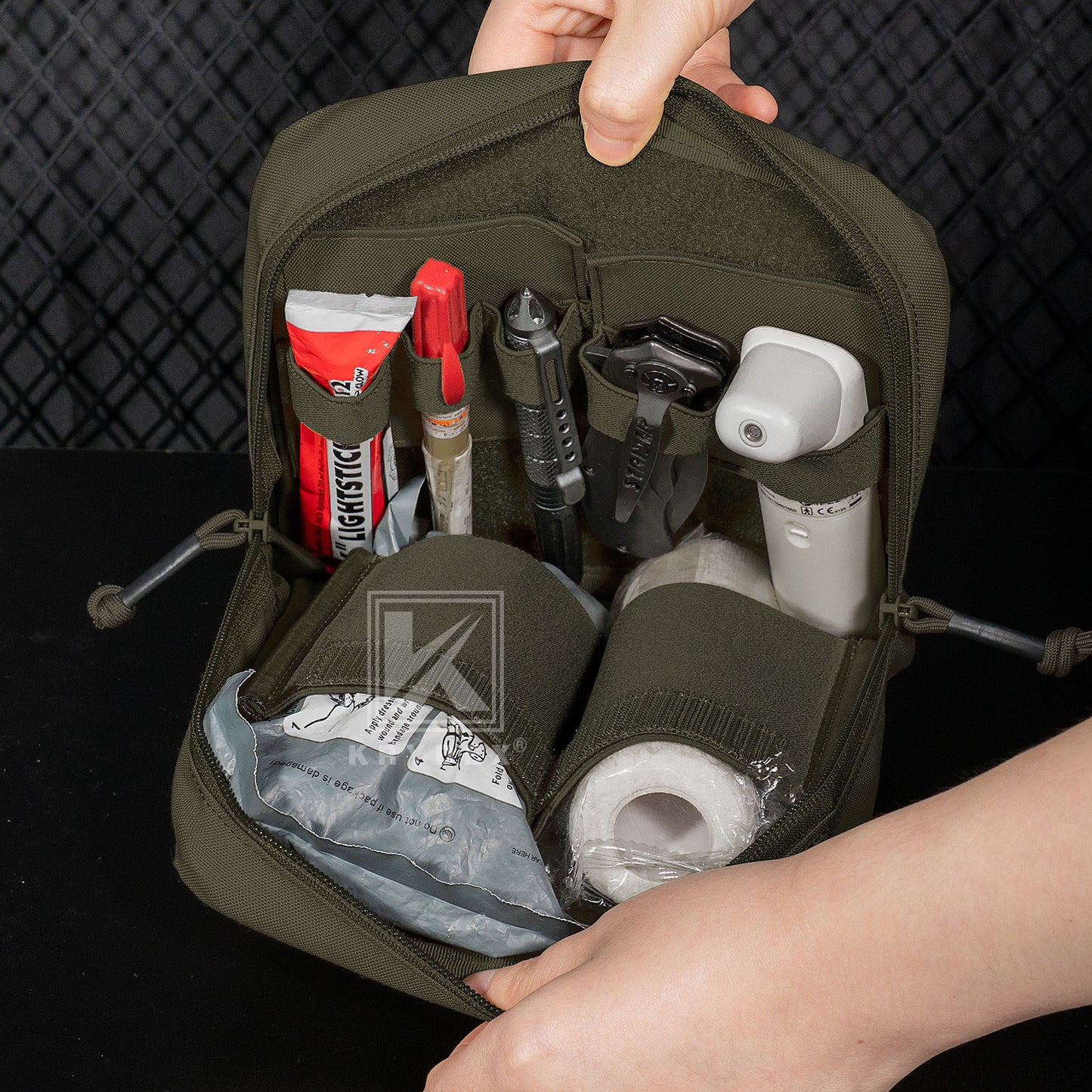 Krydex Tactical 8x7 Admin Pouch MOLLE Low Profile Modular Medic Pouch Tourniquet Holder