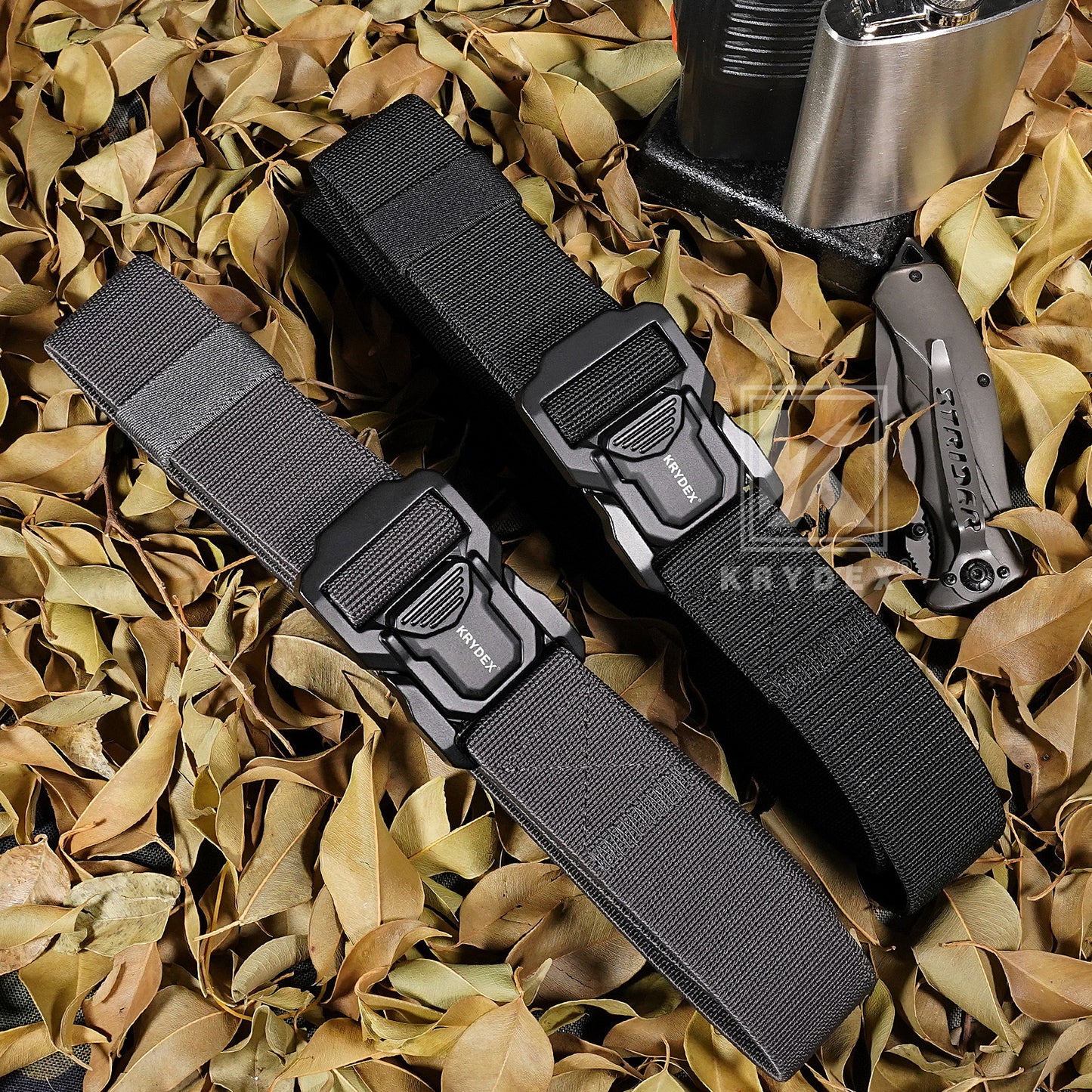 Krydex Tactical Belt 1.5" Stretch Nylon Rigger Belt with Quick Release Buckle Heavy Duty Jeans Chino Belt