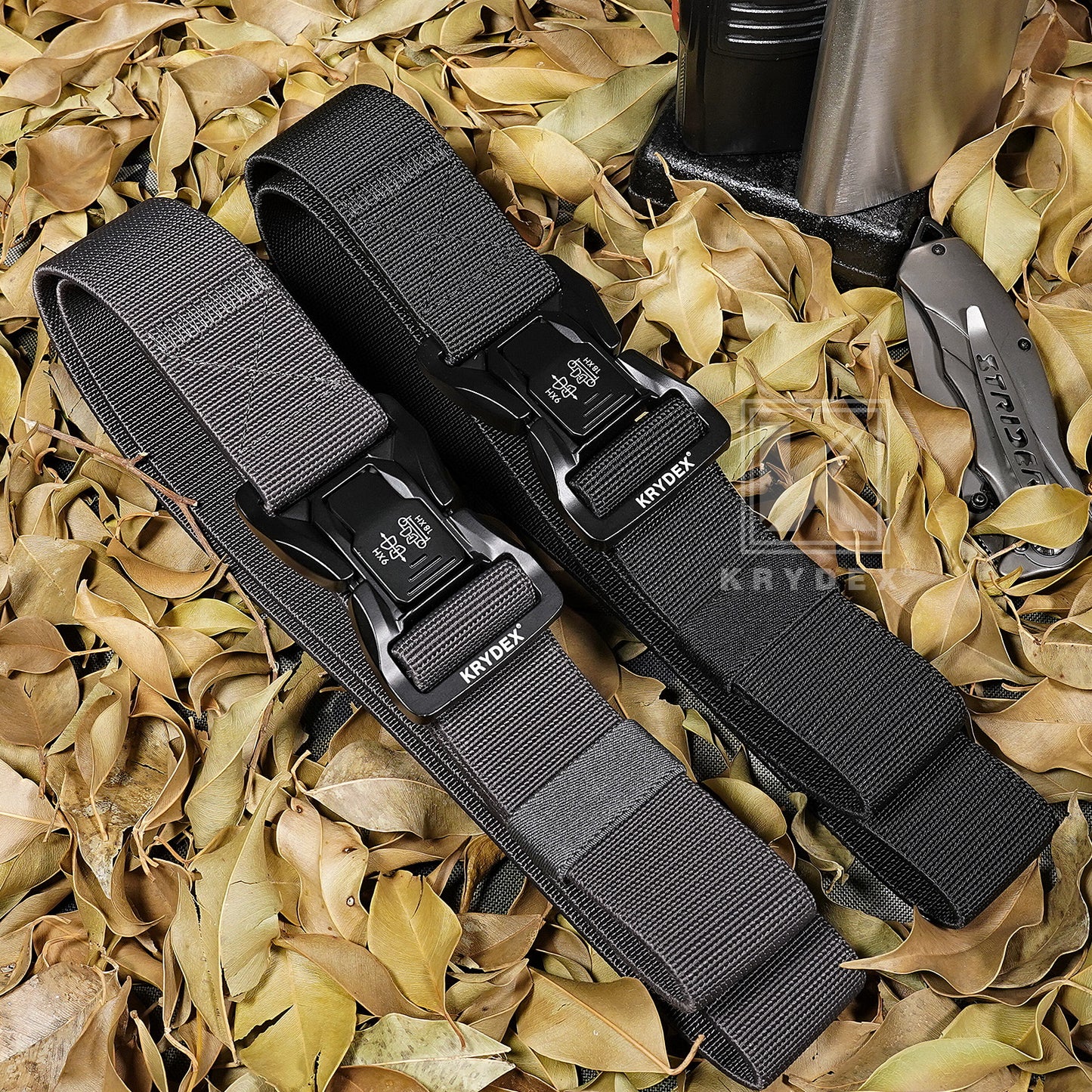Krydex Tactical Belt 1.5" Stretch Nylon Rigger Belt with Quick Release Buckle Heavy Duty for Work EDC Outdoor Duty Belt