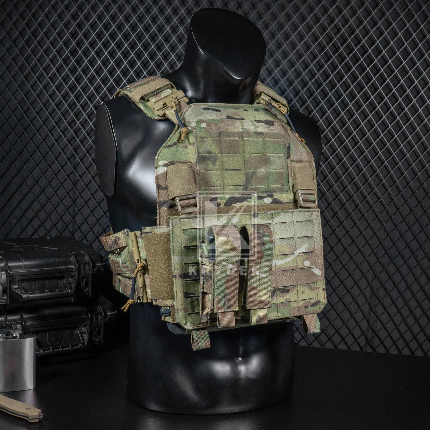 Krydex Tactical 9mm Double Mag Pouch Modular Single / Double Stack Pistol Magzine Holder MOLLE Compatible