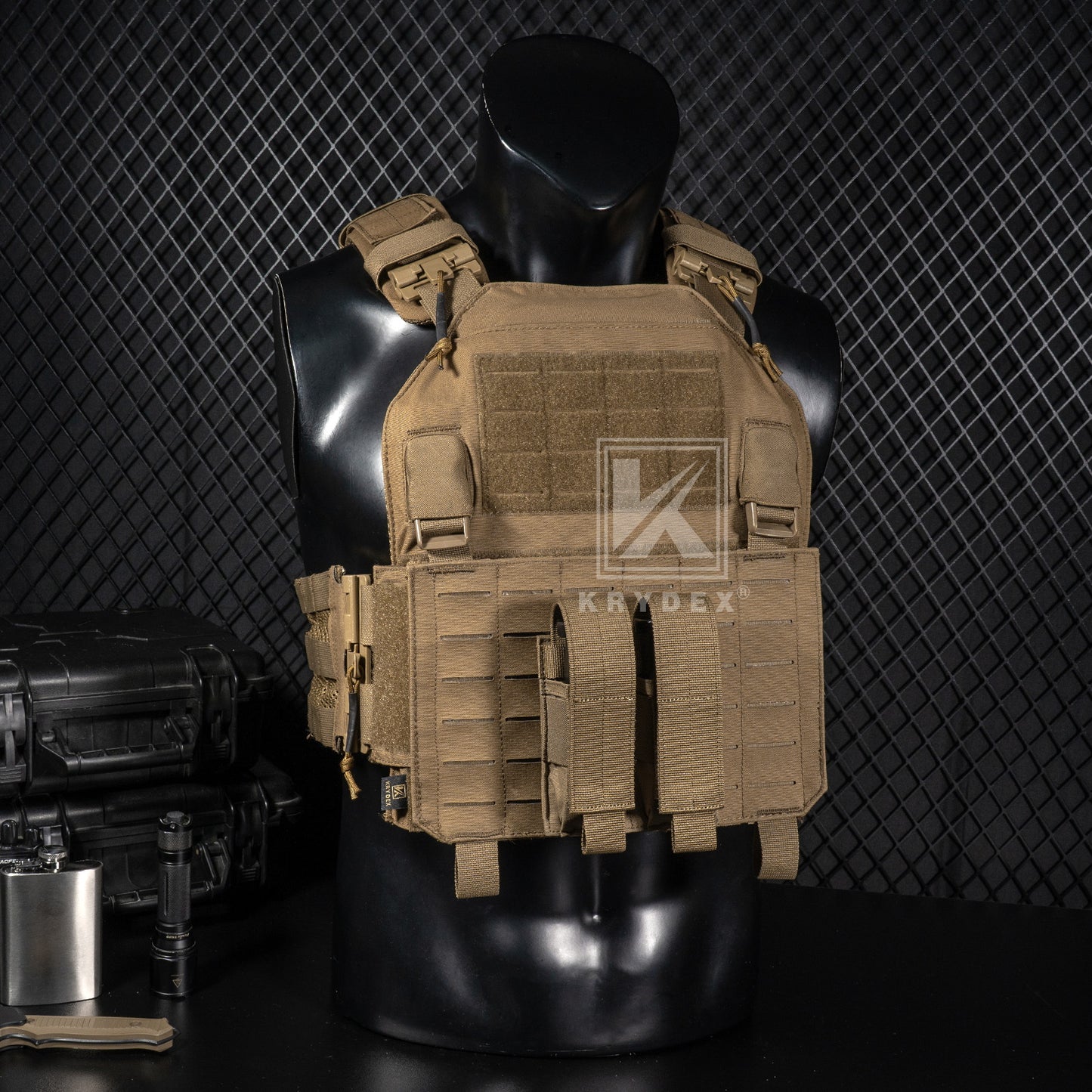 Krydex Tactical 9mm Double Mag Pouch Modular Single / Double Stack Pistol Magzine Holder MOLLE Compatible