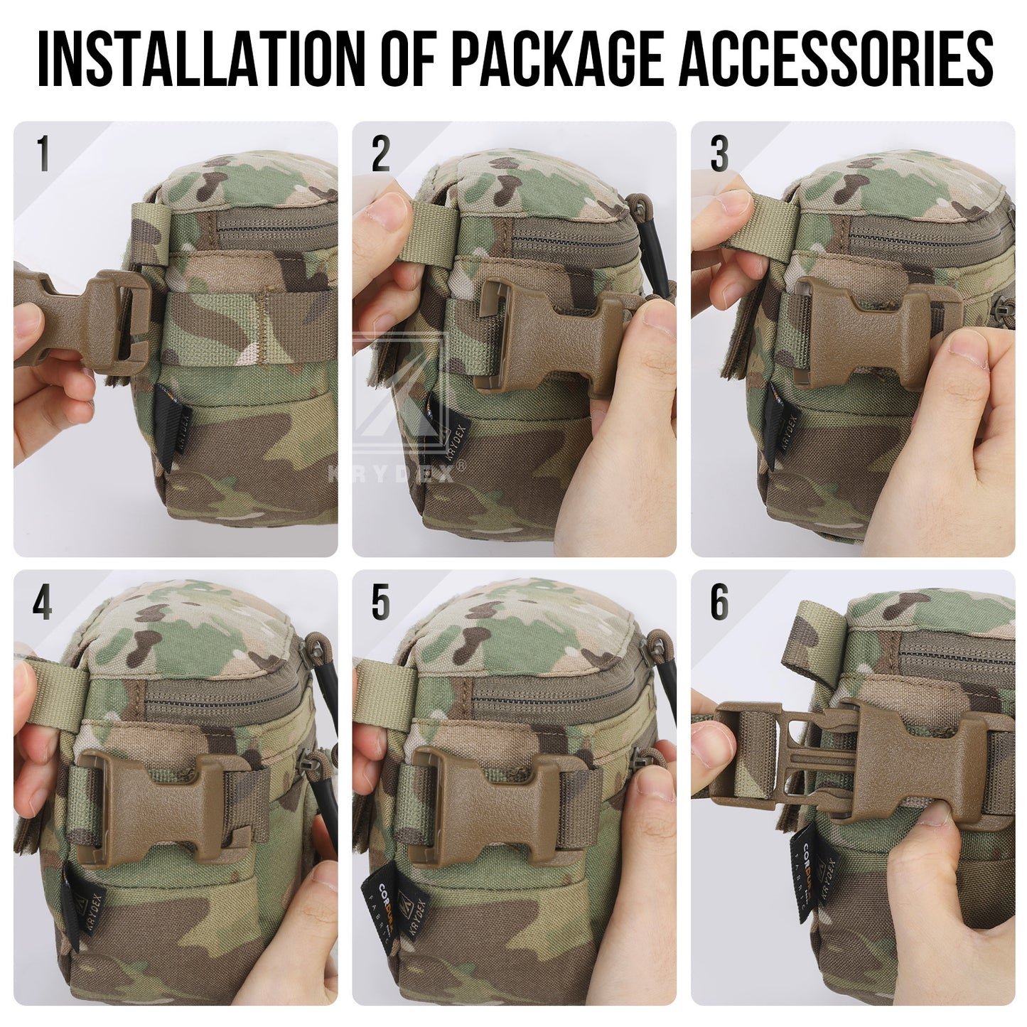 Krydex Tactical Hanger Pouch 3-in-1 Convertible Dangler Carrier Drop Pouch Multi-Function Sling Bag/Waist Fanny Pack/Lower Abdominal Pouch for Plate Carrier