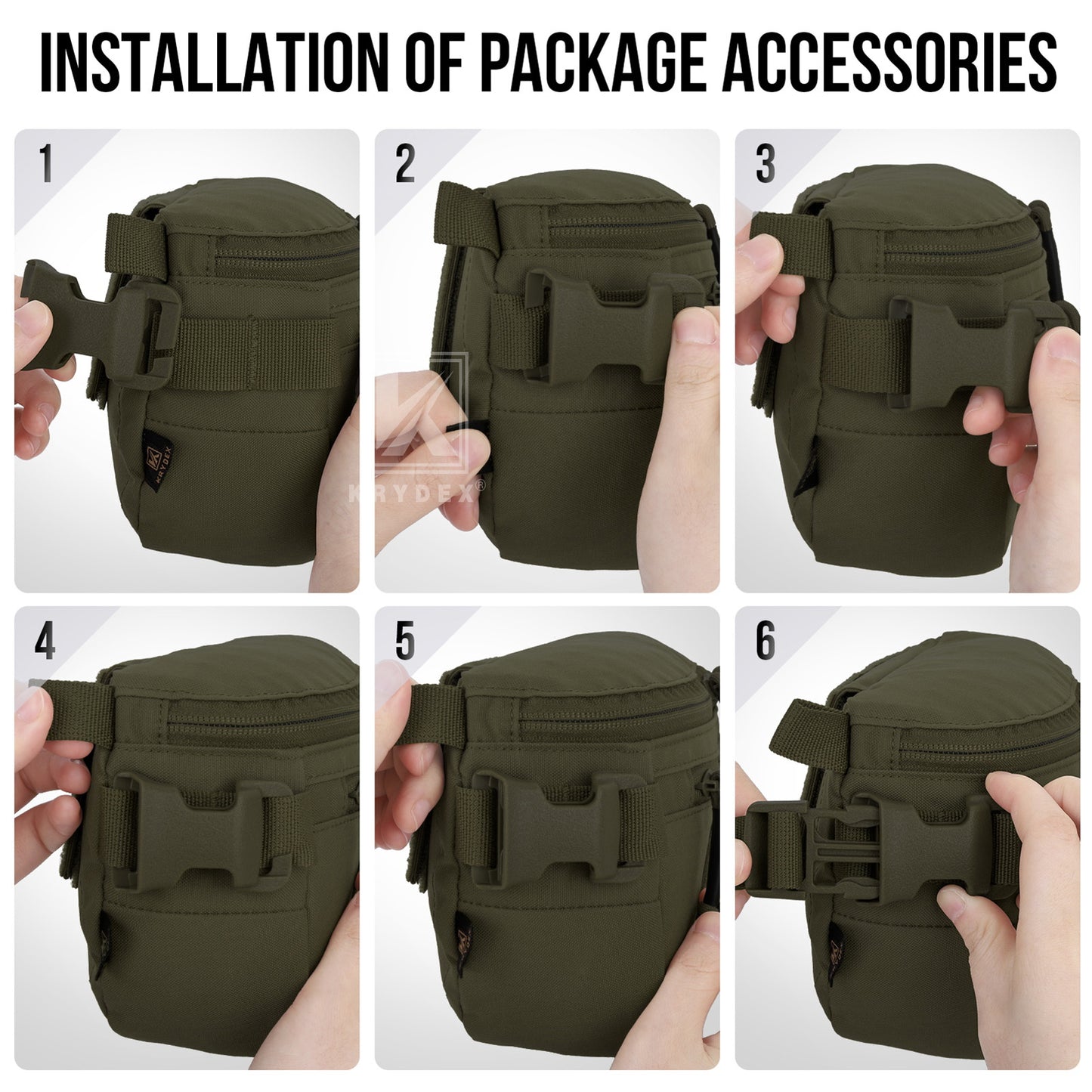 Krydex Tactical Hanger Pouch 3-in-1 Convertible Dangler Carrier Drop Pouch Multi-Function Sling Bag/Waist Fanny Pack/Lower Abdominal Pouch for Plate Carrier